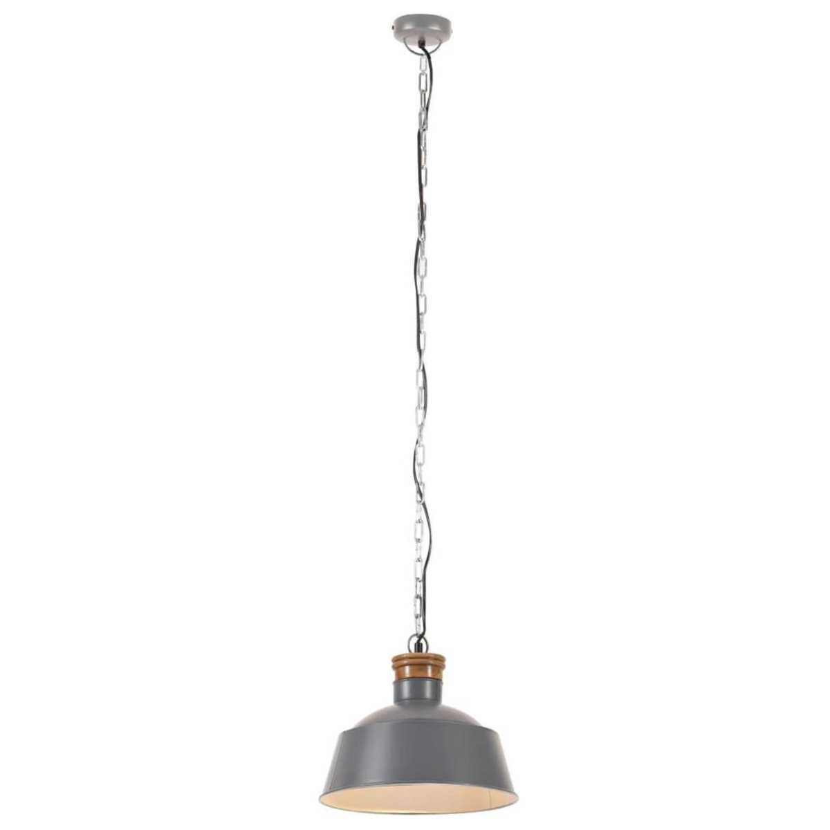 VIDAXL Lampe suspendue industrielle 32 cm Gris E27