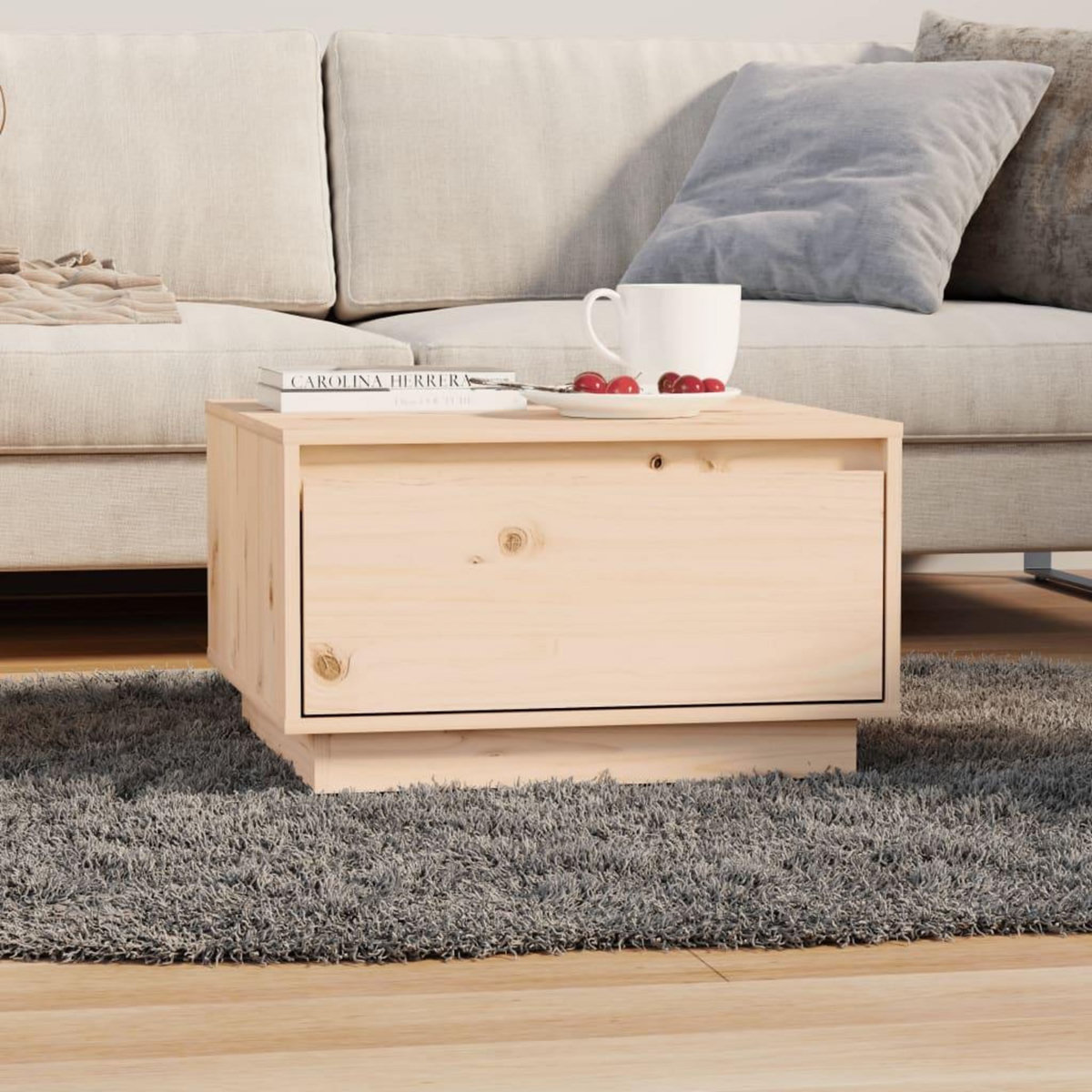 VIDAXL Table basse 55x56x32 cm Bois massif de pin