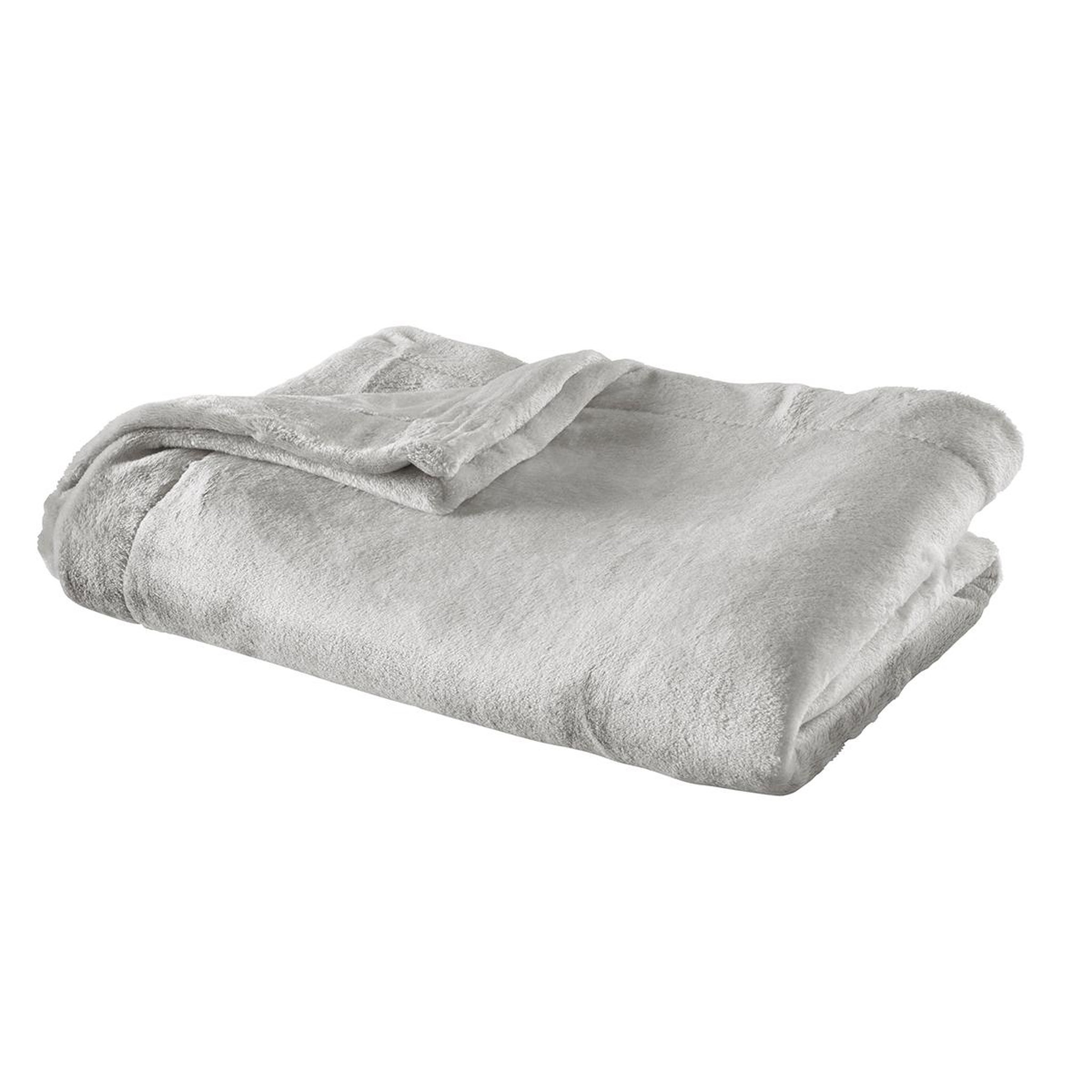 Voir la diapositive 2 : DODO Plaid Polaire Extra Doux Coloris Gris Métal