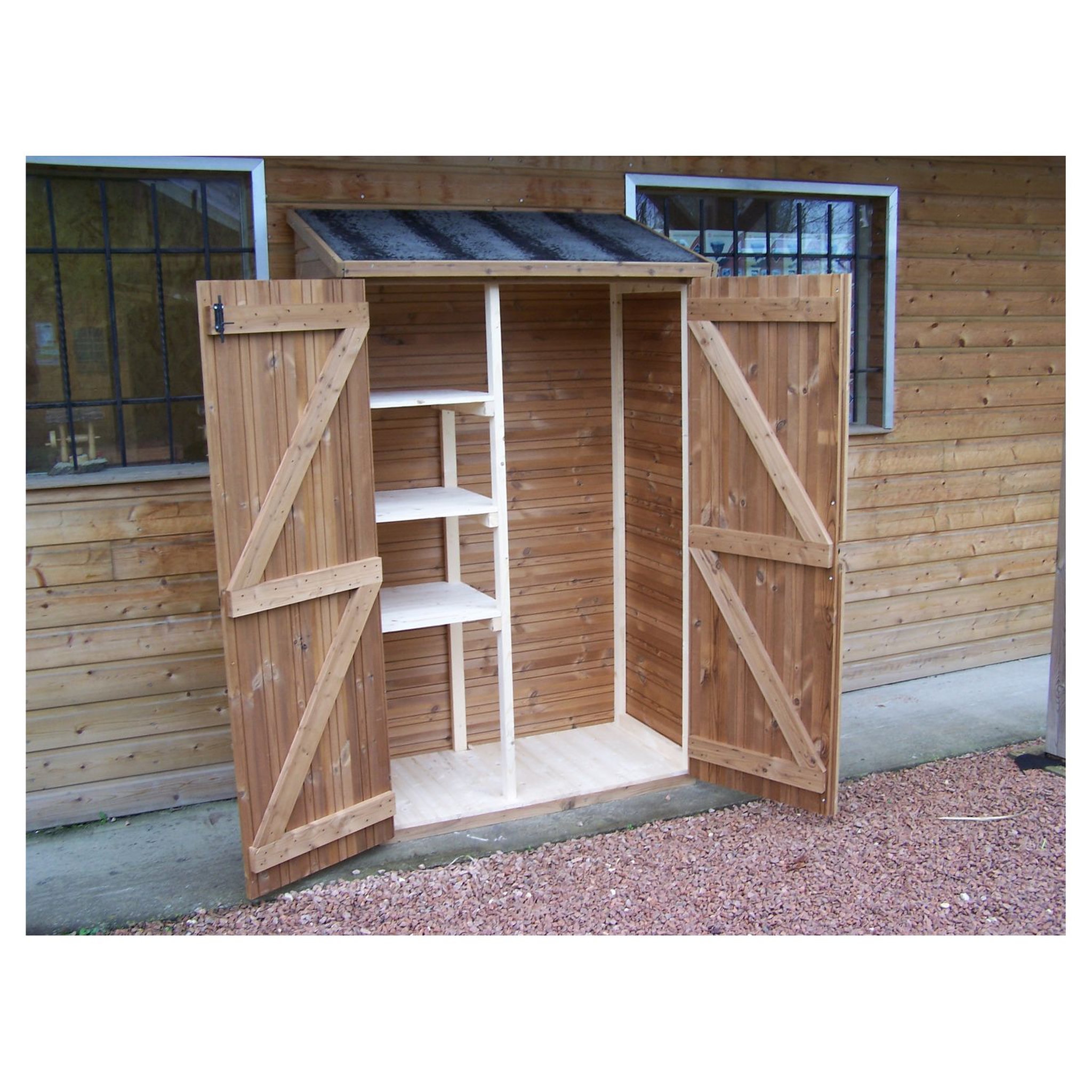 Voir la diapositive 2 : Habrita Abri de jardin mural multiusages en bois 19mm 0,83m² - traité très haute température