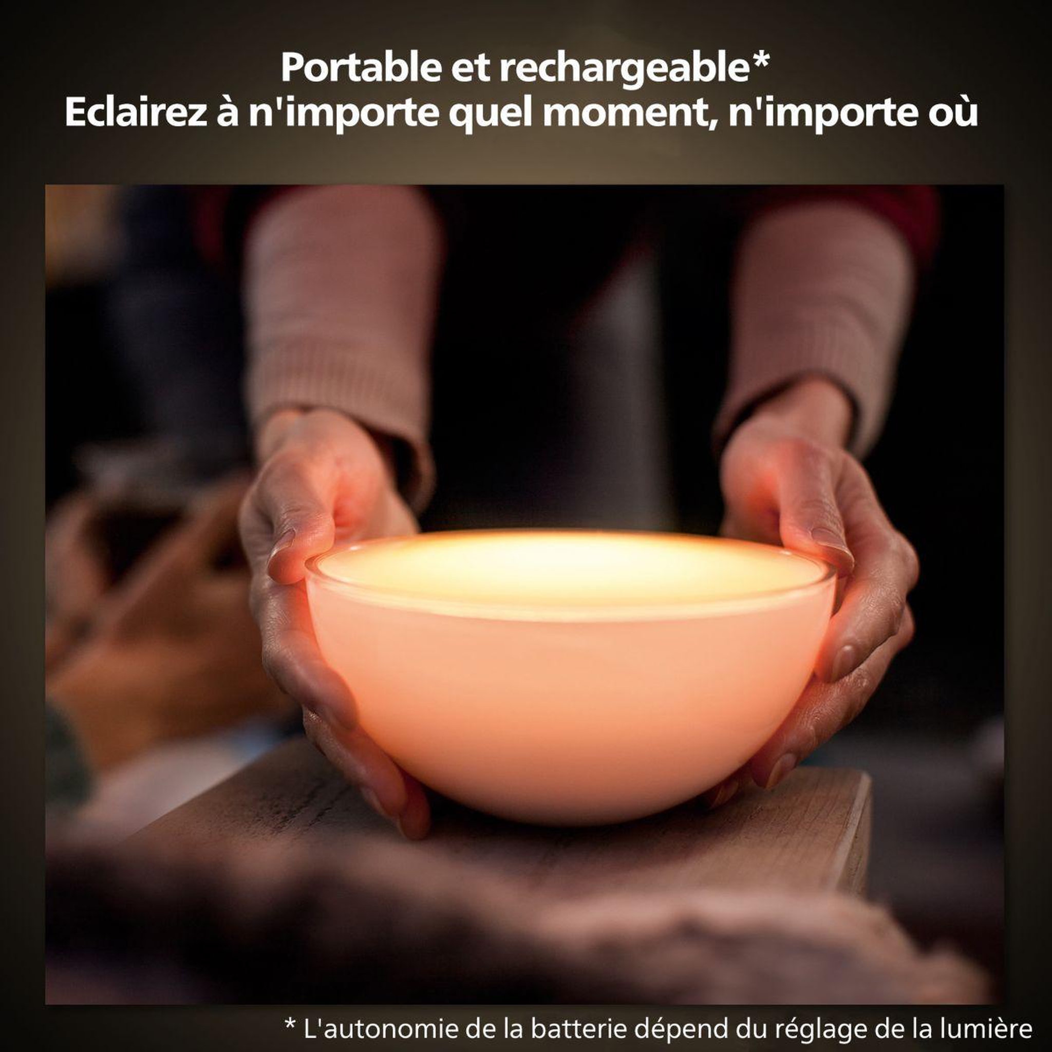 Voir la diapositive 3 : PHILIPS HUE Lampe connectée go white&color ambiance
