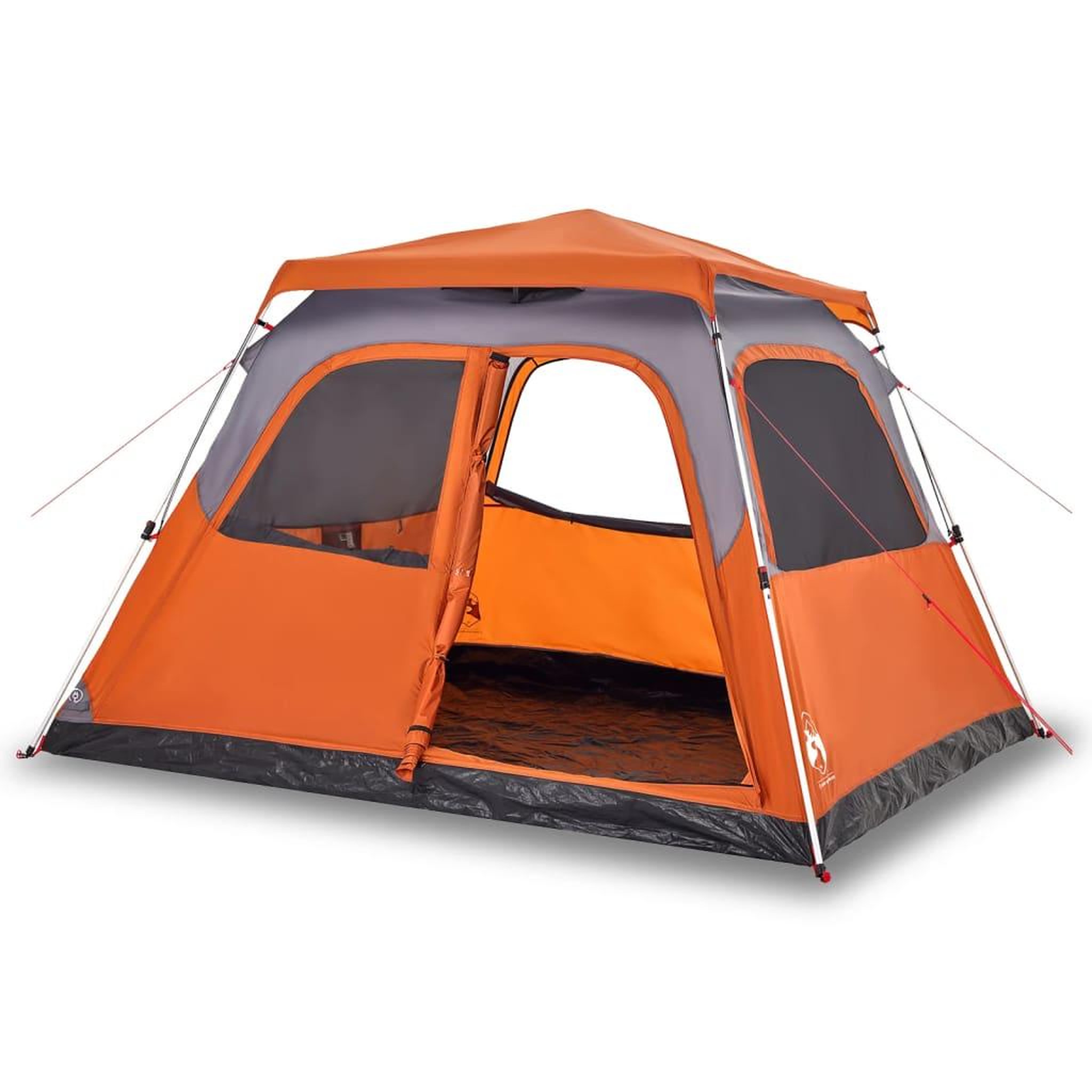 Voir la diapositive 2 : VIDAXL Tente familiale dome 6 personnes gris orange liberation rapide