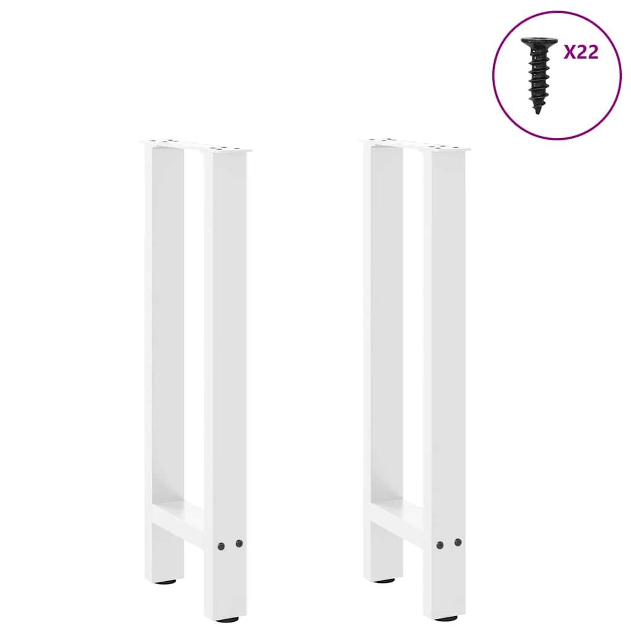 Voir la diapositive 3 : VIDAXL Pieds de table basse blanc 2 pcs 38x(72-73) cm acier