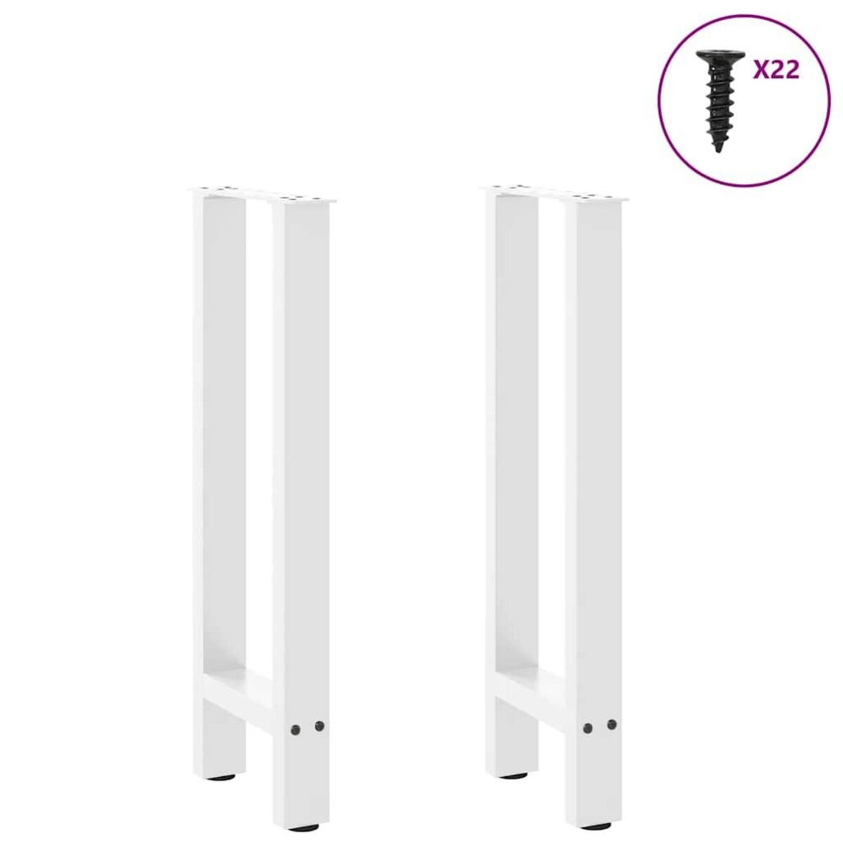 VIDAXL Pieds de table basse blanc 2 pcs 38x(72-73) cm acier