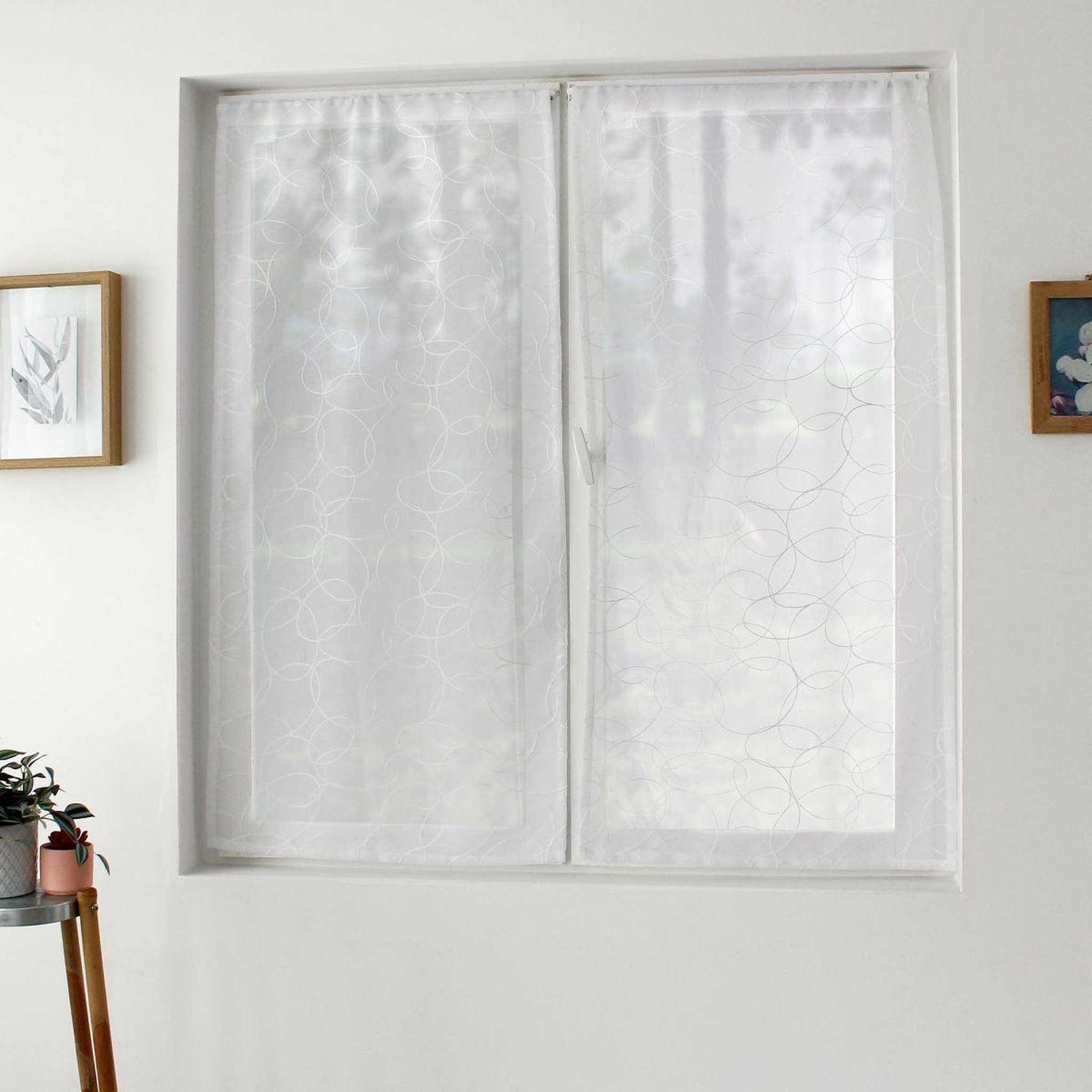 ENJOY HOME Paire de voilages bordés  galet  60x120cm blanc