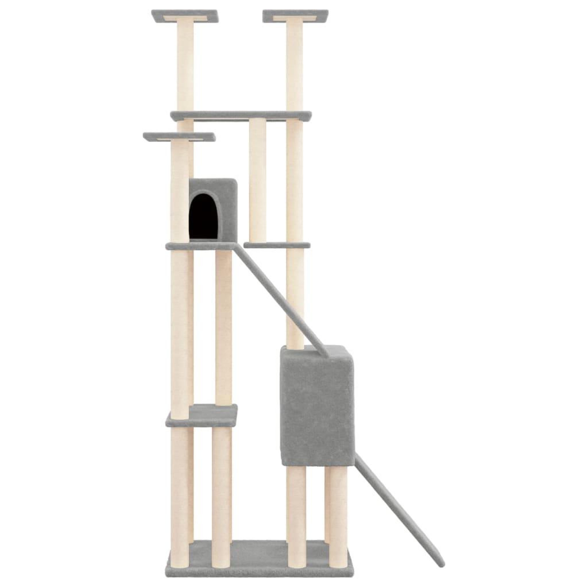 Voir la diapositive 4 : VIDAXL Arbre a chat avec griffoirs en sisal Gris clair 190 cm
