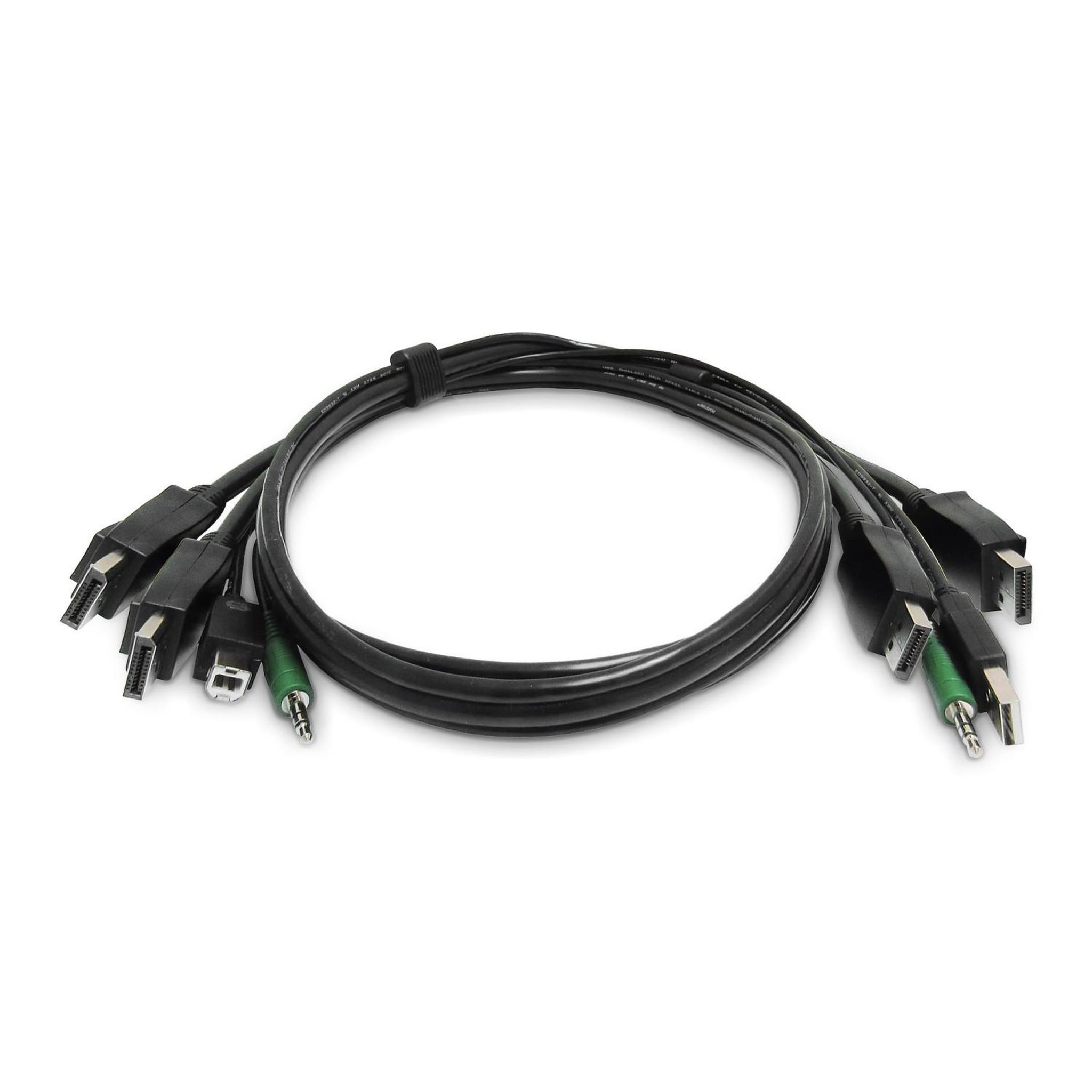 Startech Startech.com câble kvm double displayport de 1,8m, usb 2.0, audio 3,5mm, câble combiné universellement compatible pour switch kvm, conforme taa