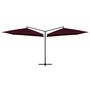Voir la diapositive 2 : VIDAXL Parasol double avec mat en acier 250 x 250 cm Rouge bordeaux