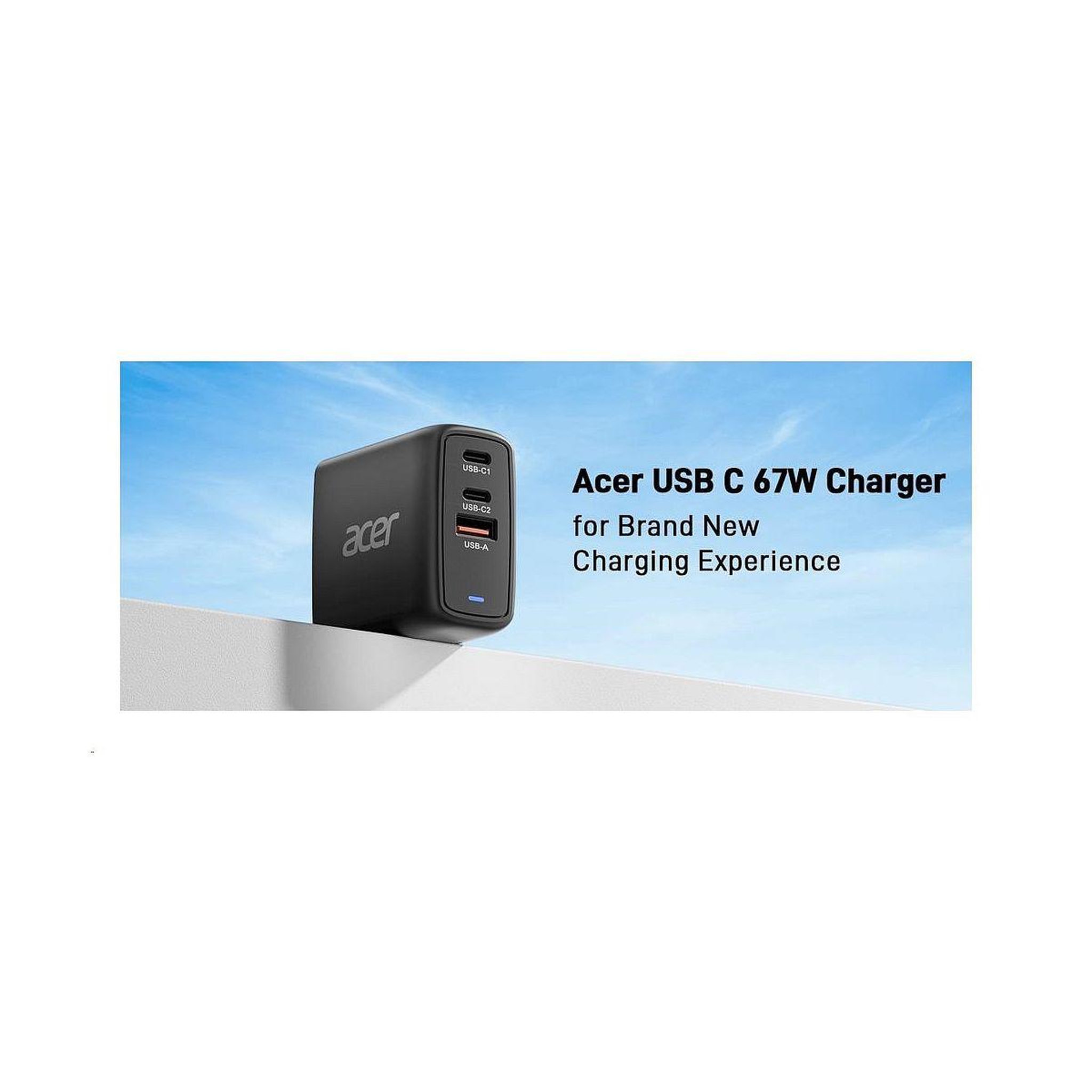 Voir la diapositive 2 : ACER Chargeur ordinateur portable 100w 3 usb-c / a usb-a noir