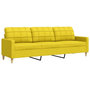 Voir la diapositive 2 : VIDAXL Canape a 3 places Jaune clair 210 cm Tissu