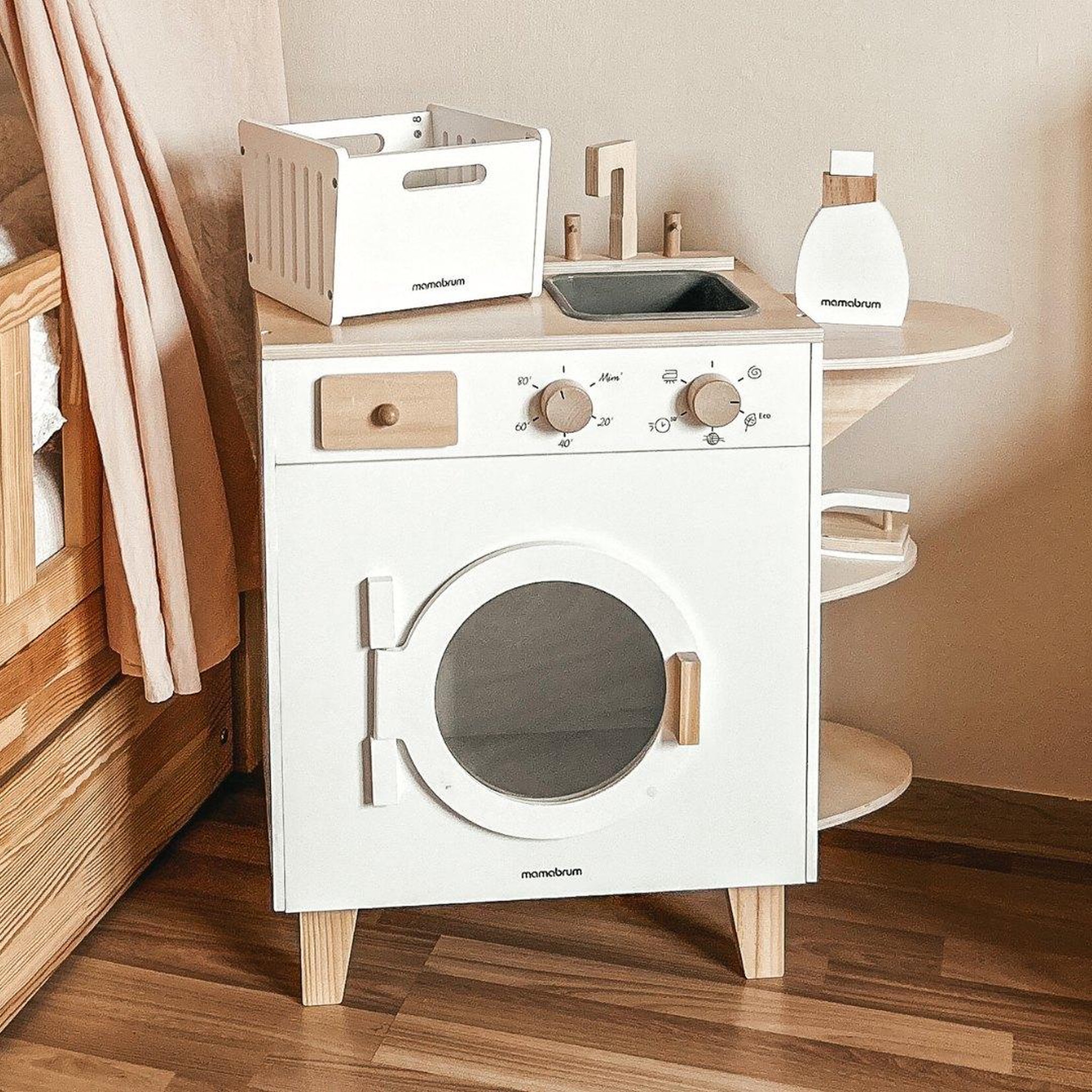Voir la diapositive 2 : MAMABRUM Machine a Laver Bois Enfant Mamabrum Jouet d'imitation 65x29x68 cm 3 Ans