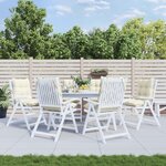 VIDAXL Coussins de chaise a dossier bas lot de 6 creme tissu oxford