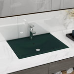 VIDAXL Lavabo avec trou de robinet Vert fonce mat 60x46 cm Ceramique