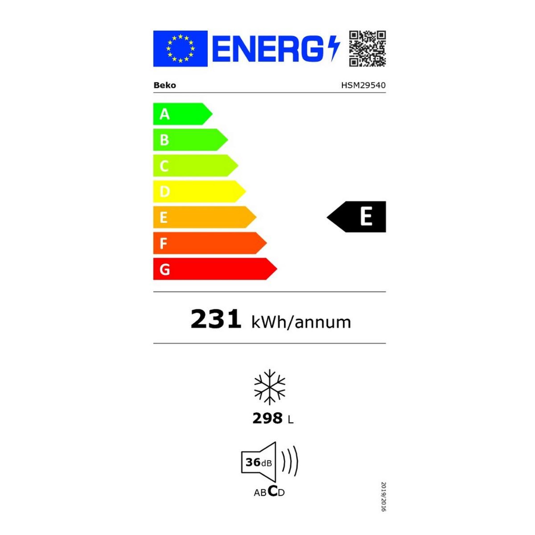 Voir la diapositive 2 : Beko Congélateur coffre 110.5cm 298l - HSM29540