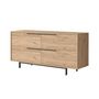 Voir la diapositive 5 : CONCEPT USINE Buffet 4 portes finition bois et métal noir 160x75cm ABEY