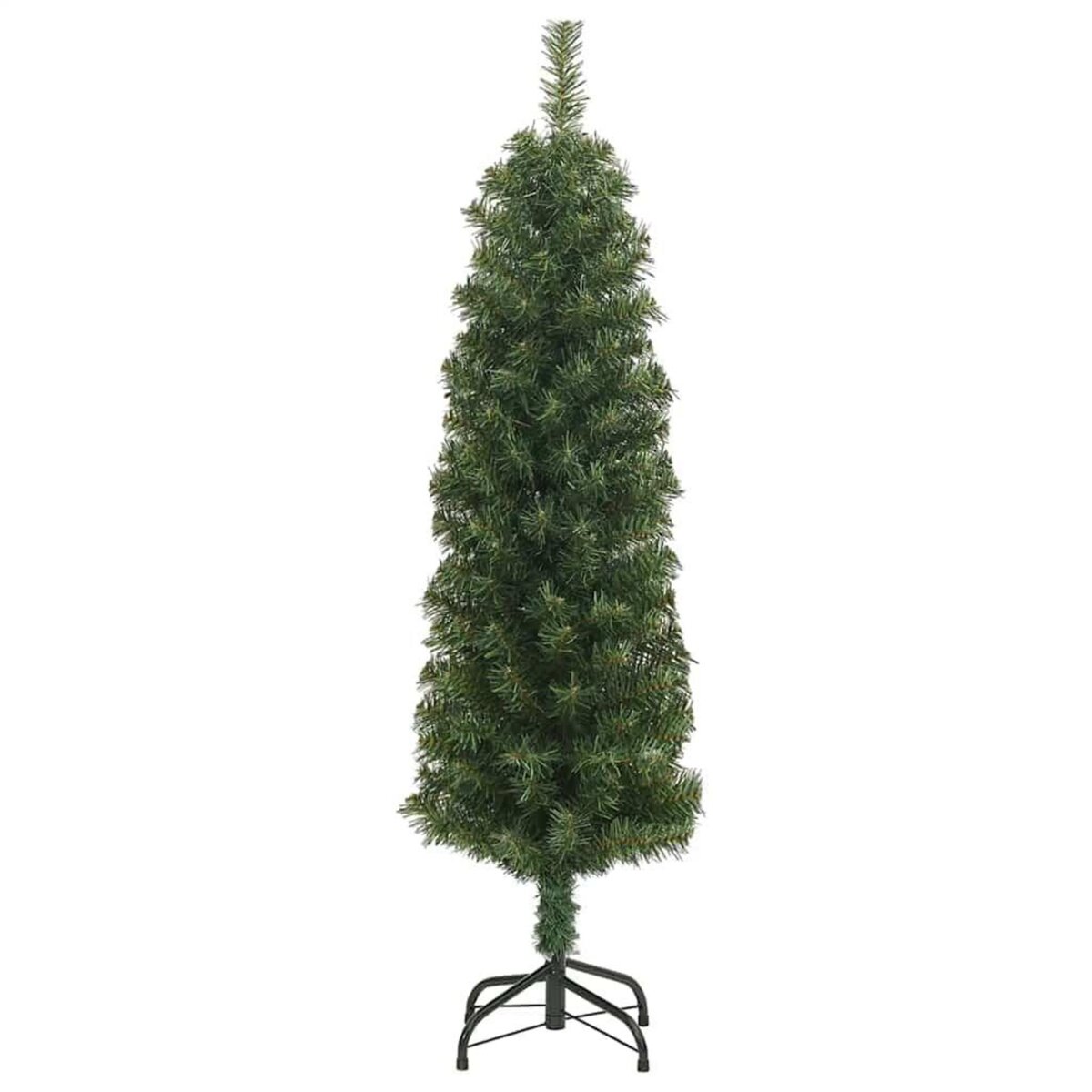 VIDAXL Sapin de Noël artificiel mince avec support vert 150 cm PVC