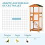 Voir la diapositive 6 : PAWHUT Volière cage à oiseaux - 2 portes tiroir déjection coulissant échelle toit bitumé - bois sapin pré-huilé