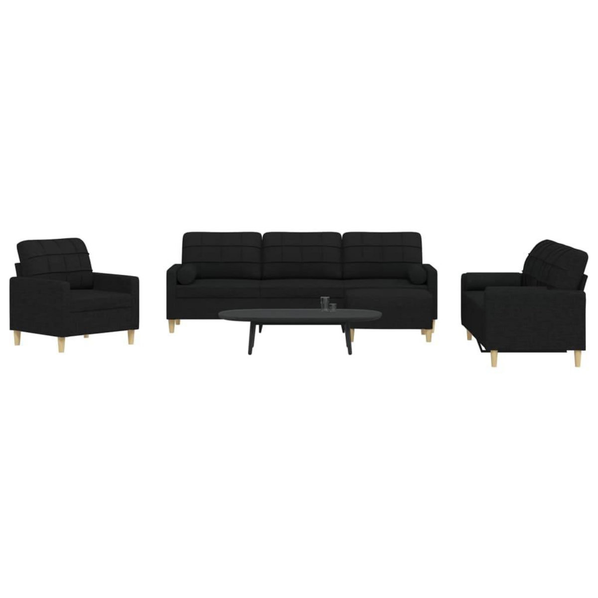 VIDAXL Ensemble de canapes 4 pcs repose-pied et coussins decoratifs