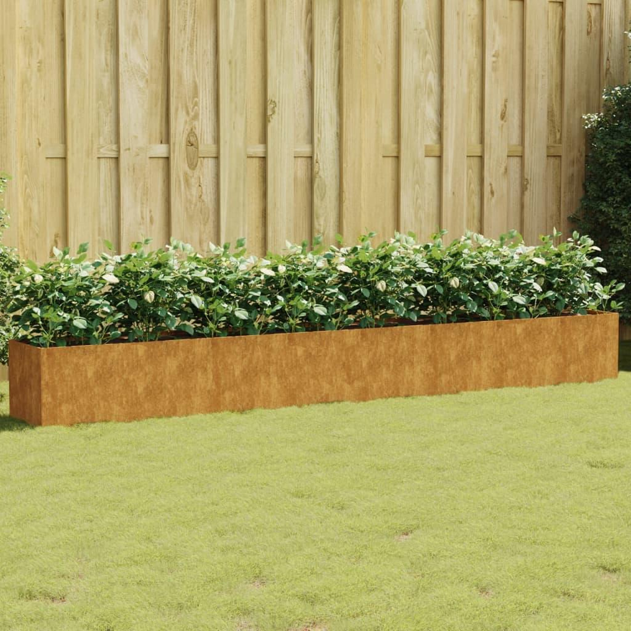 Voir la diapositive 1 : VIDAXL Lit sureleve de jardin 360x40x40 cm acier corten