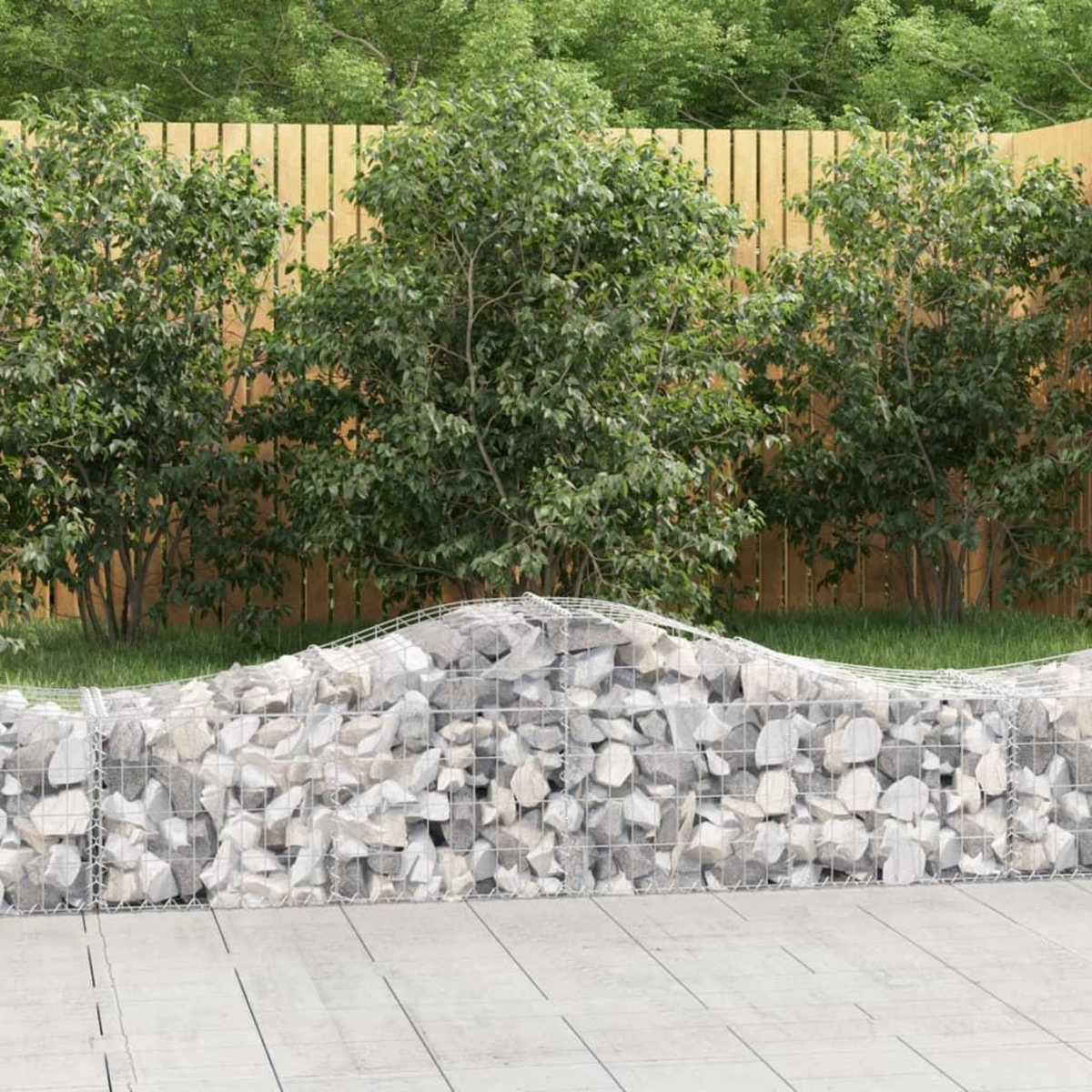 VIDAXL Paniers a gabions arques 40 pcs 200x50x40/60 cm fer galvanise