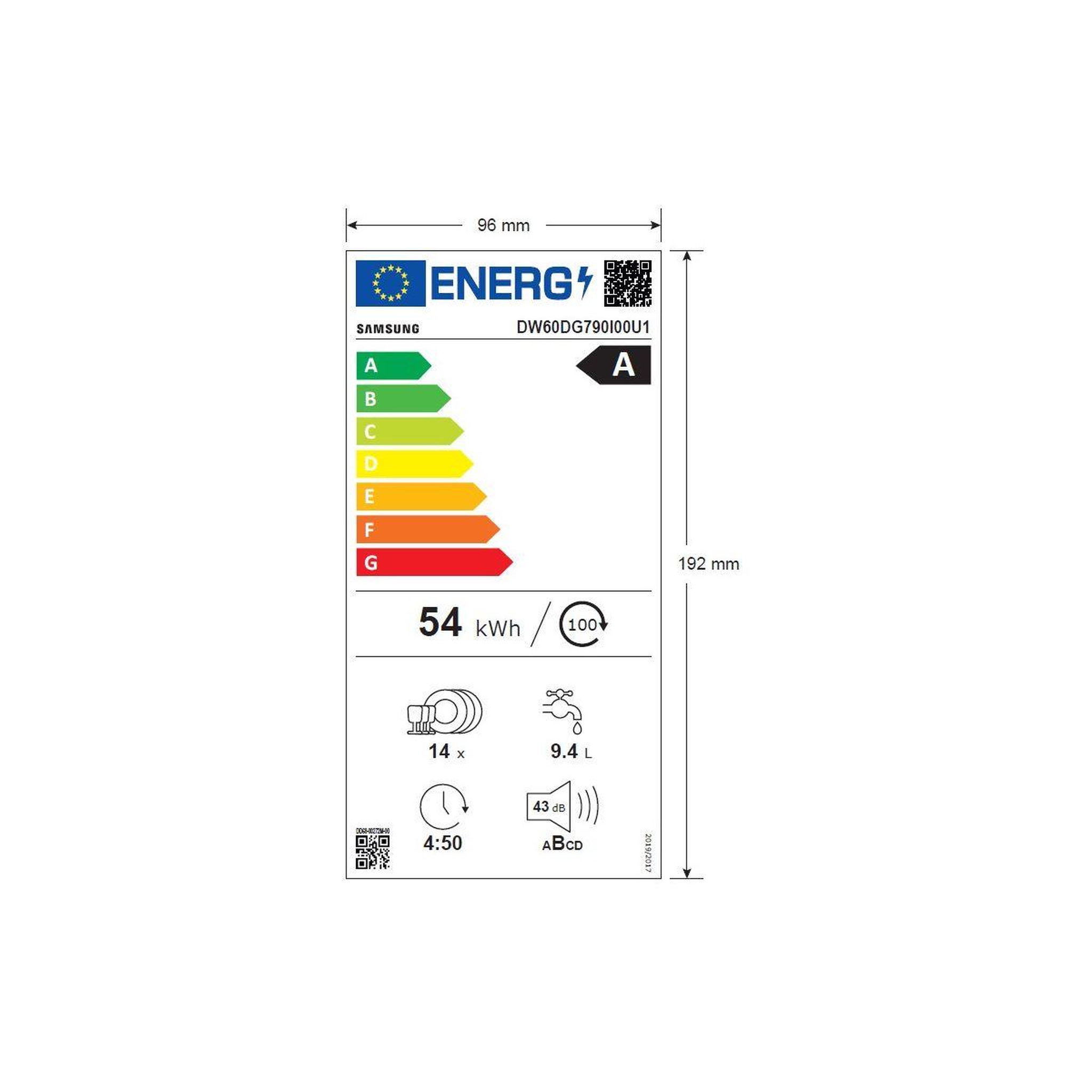 Voir la diapositive 6 : Samsung Lave vaisselle encastrable dw60dg790i00