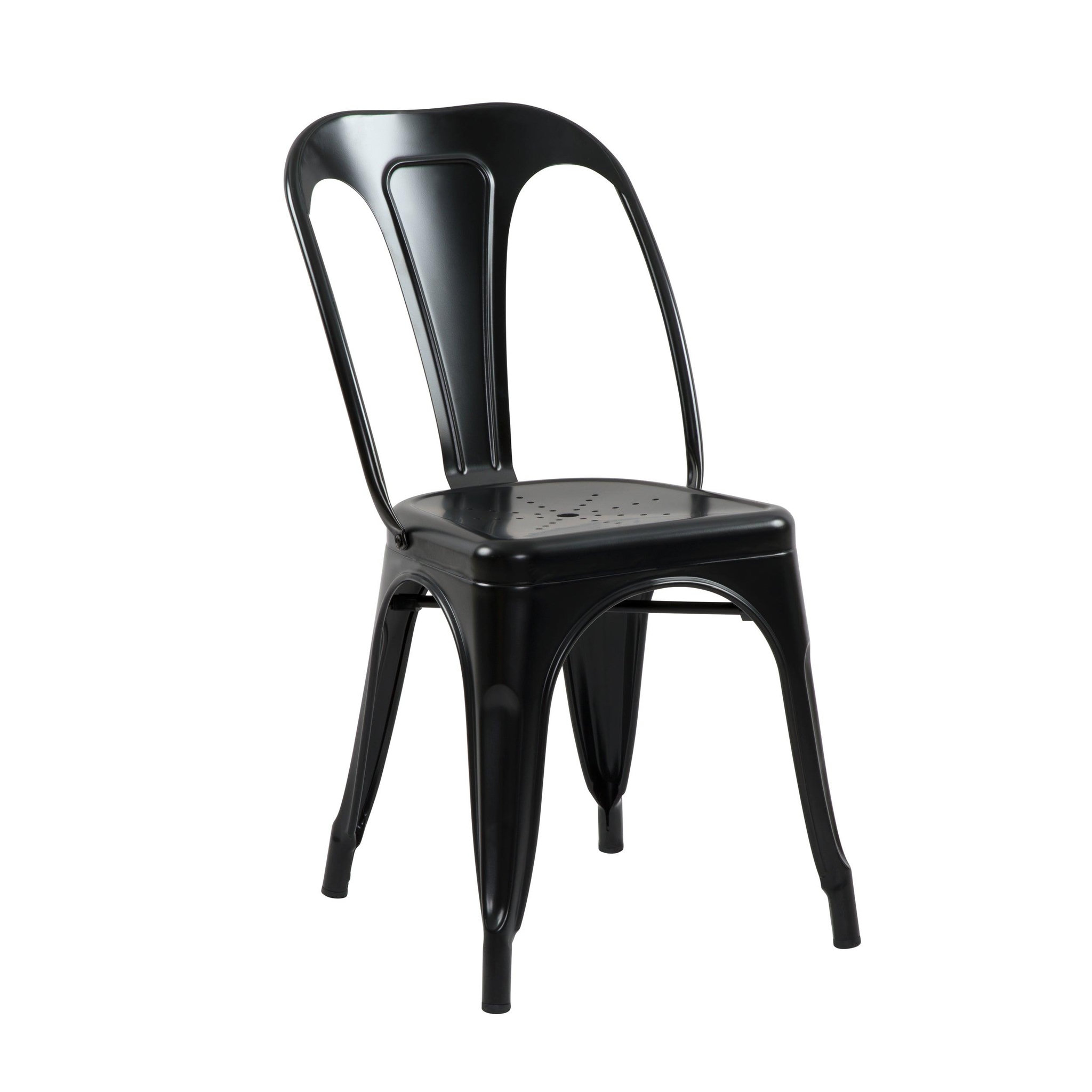Voir la diapositive 5 : MAISON PAVANE Lot de 2 chaises en métal noir mat-indus
