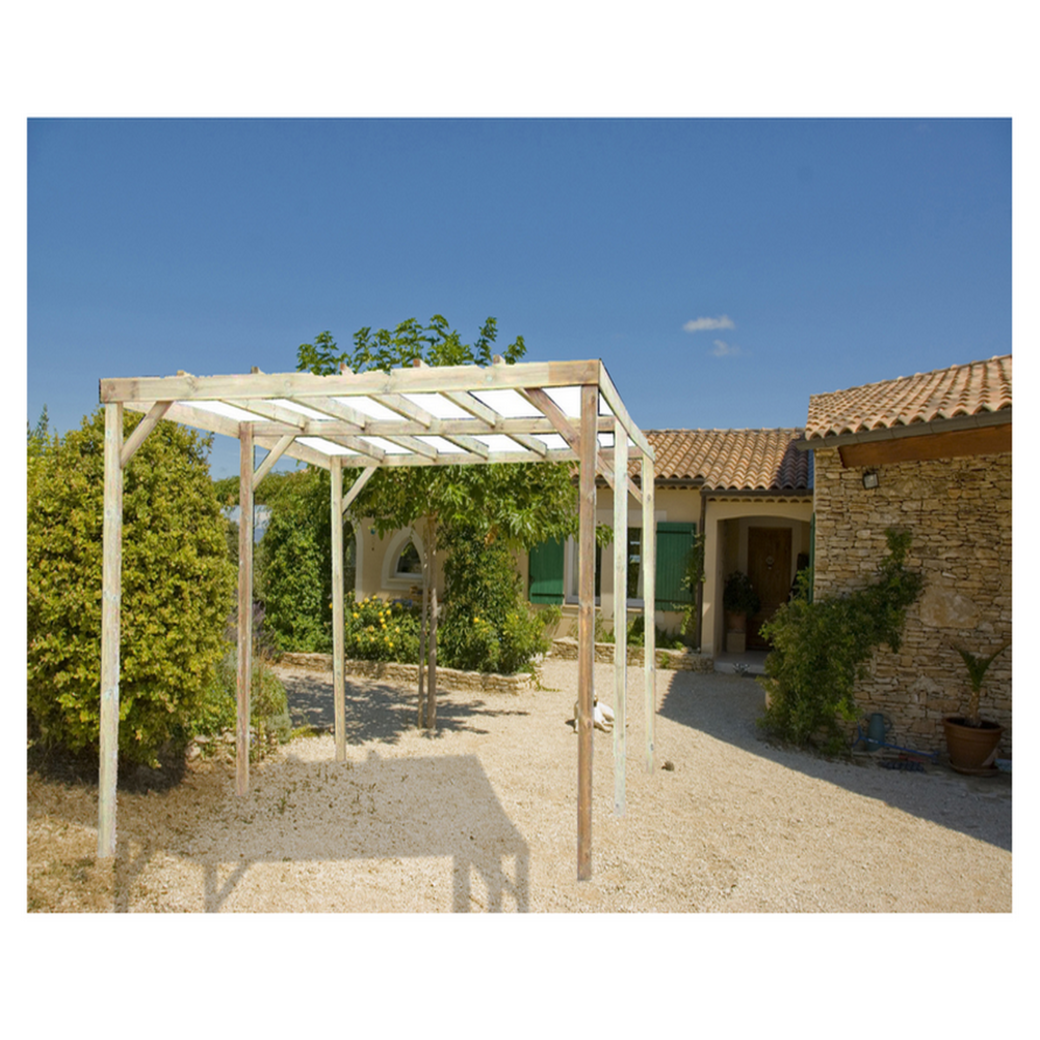 Voir la diapositive 3 : Hisense Carport traité autoclave 15 m² sans couverture - car3050a2