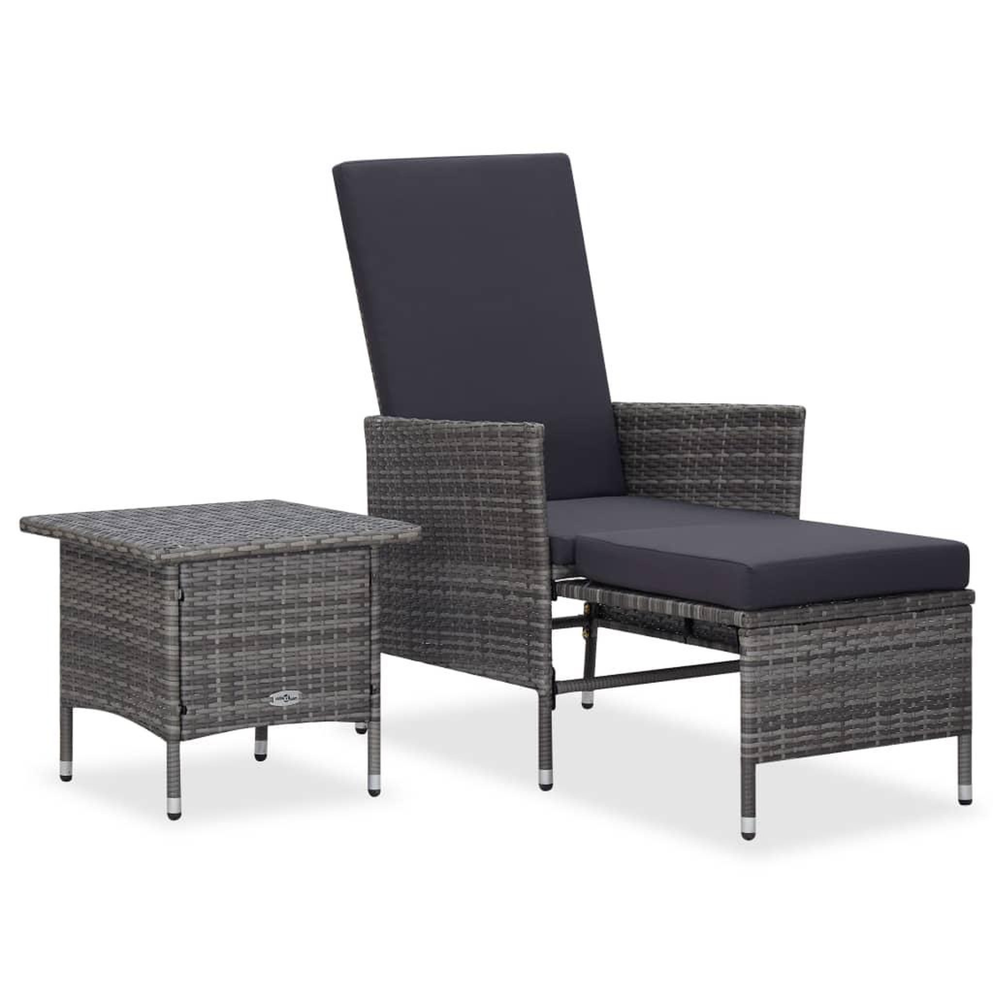 Voir la diapositive 1 : VIDAXL Salon de jardin 2 pcs avec coussins Resine tressee Gris