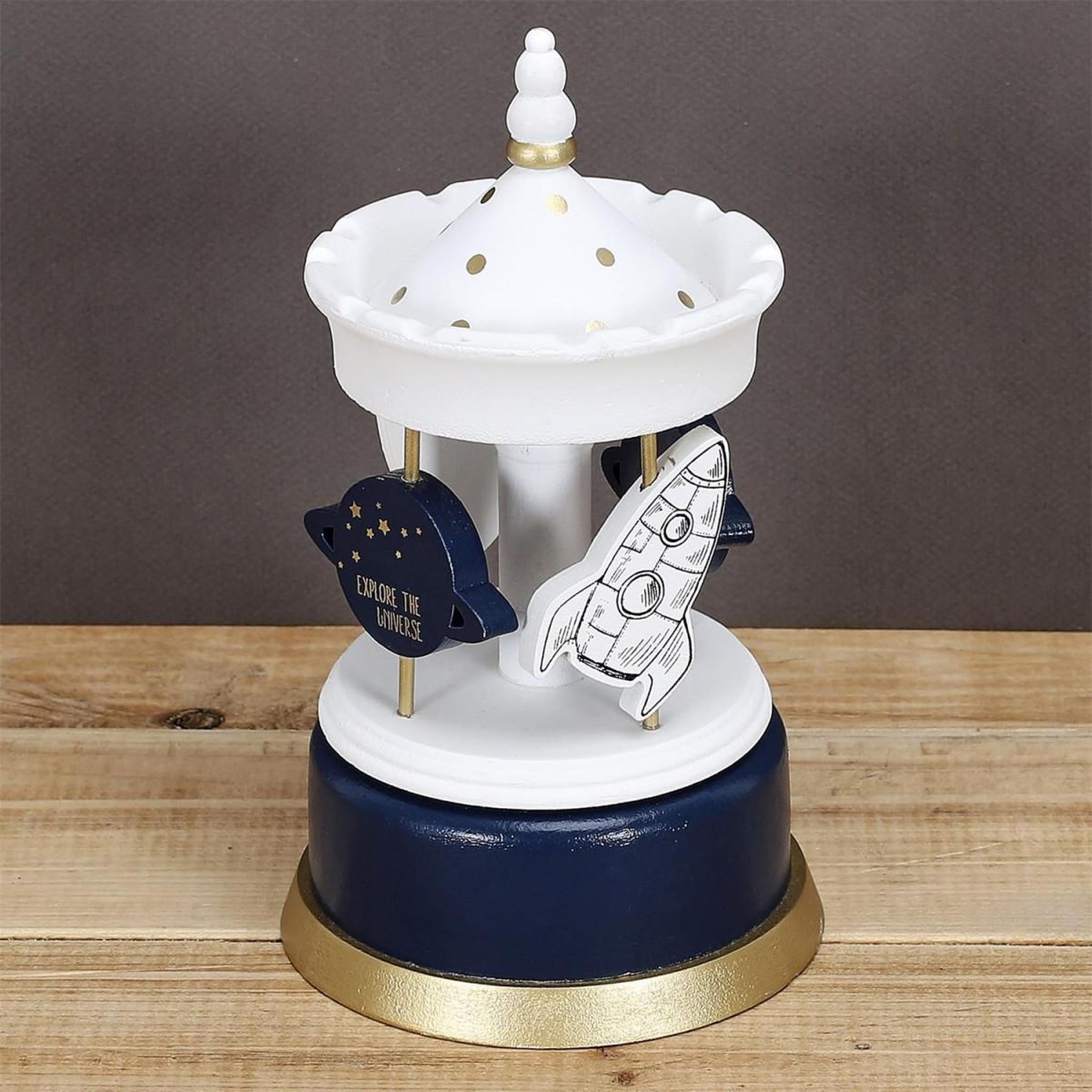 Voir la diapositive 4 : HOME DECO KIDS Carrousel musical  enfant garçon  20cm bleu
