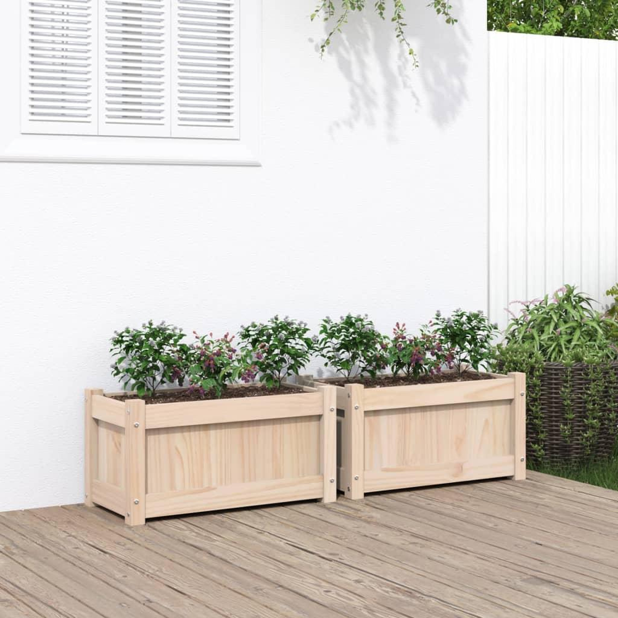 VIDAXL Jardinieres 2 pcs bois de pin massif