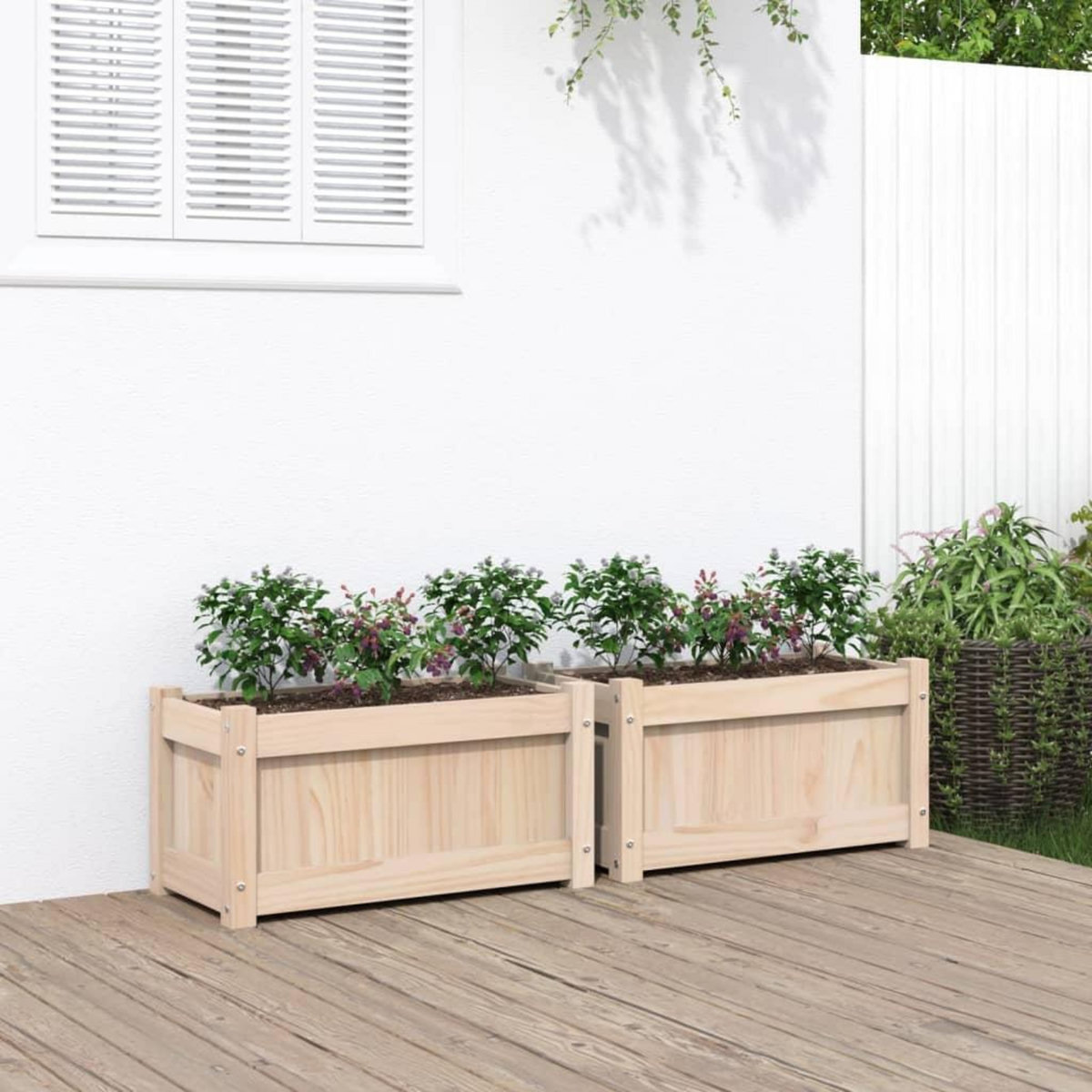 VIDAXL Jardinieres 2 pcs bois de pin massif