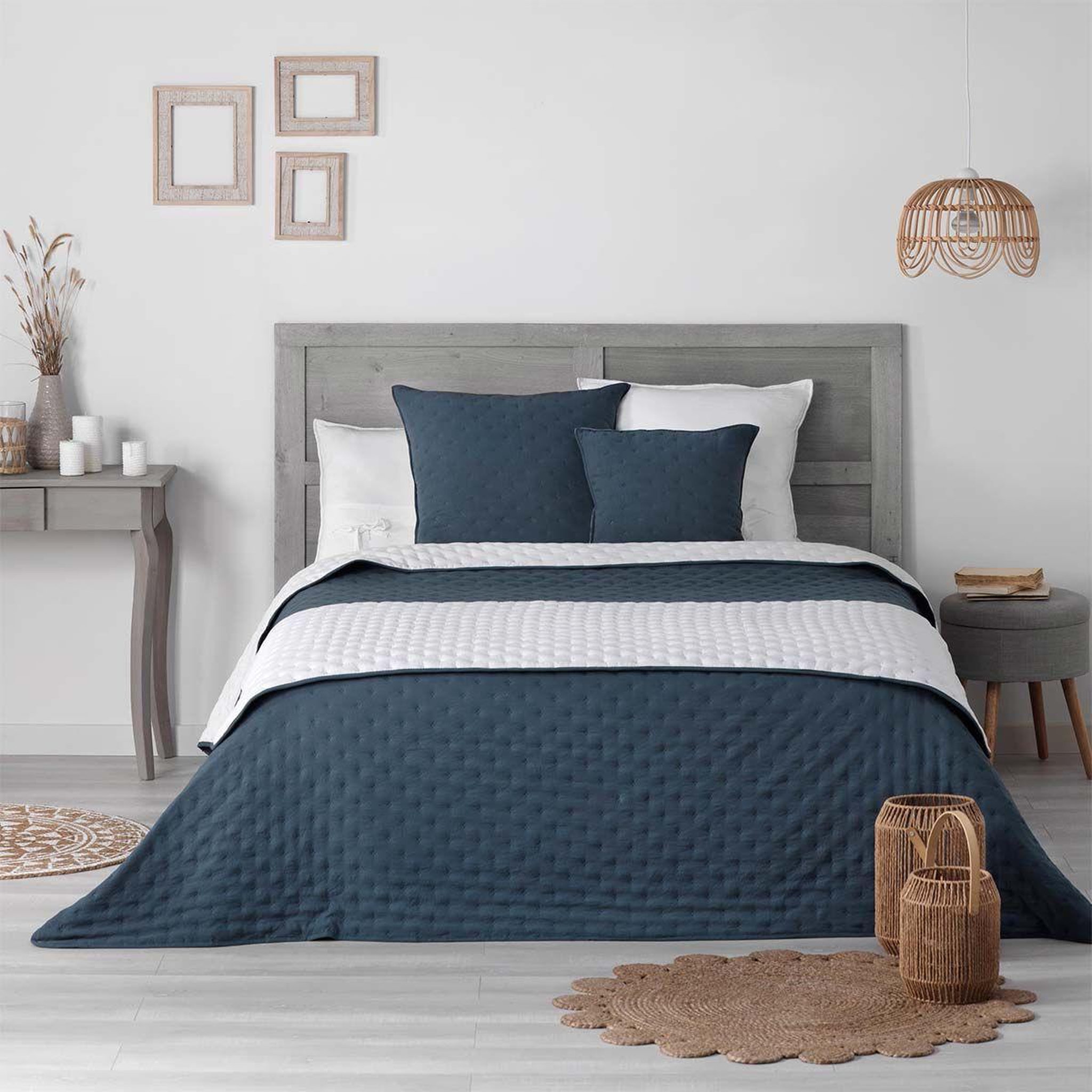 Voir la diapositive 5 : Douceur d'Intérieur Housse de coussin  mellow  60x60cm bleu & blanc