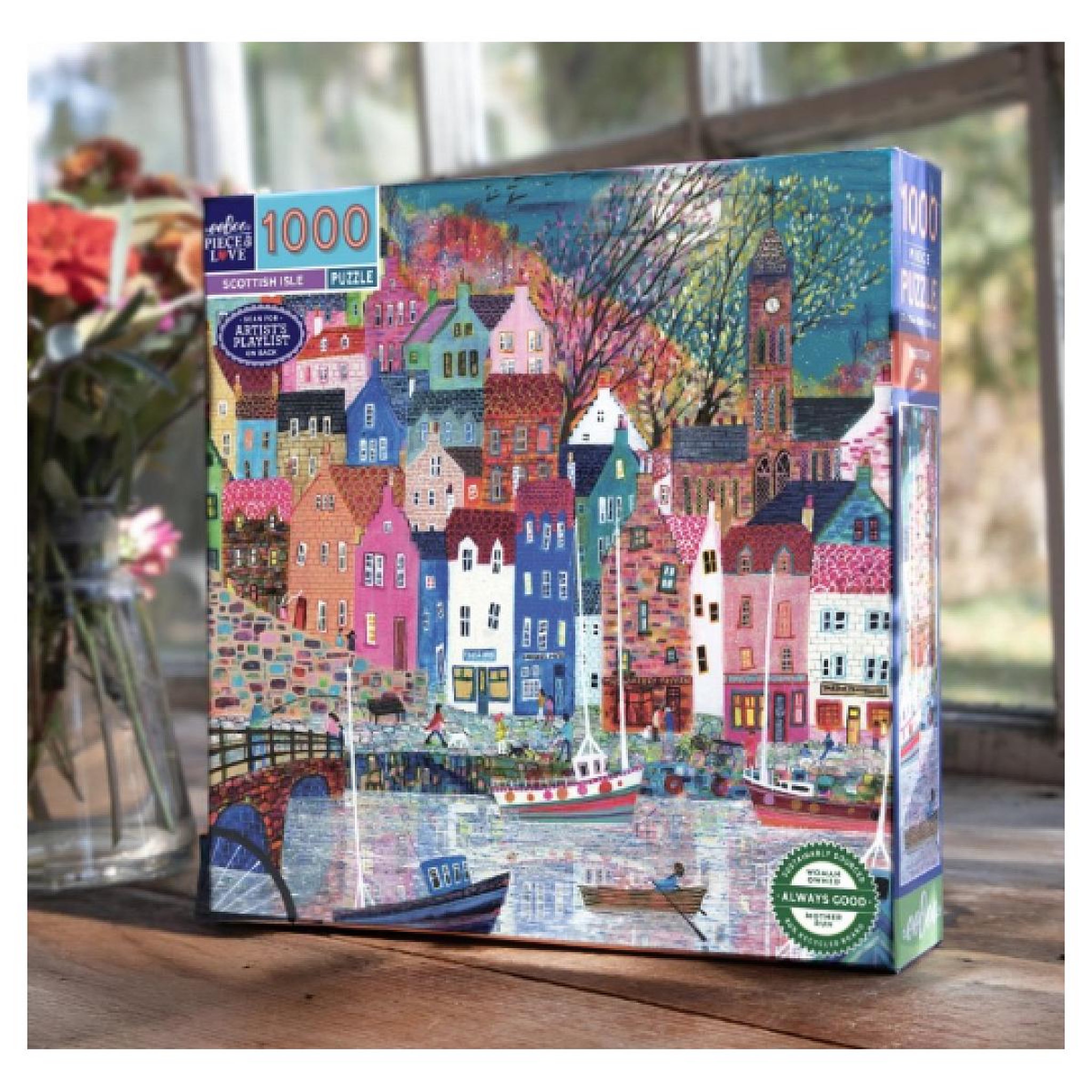 Voir la diapositive 2 : Eeboo Puzzle 1000 pieces - Scottish Isle