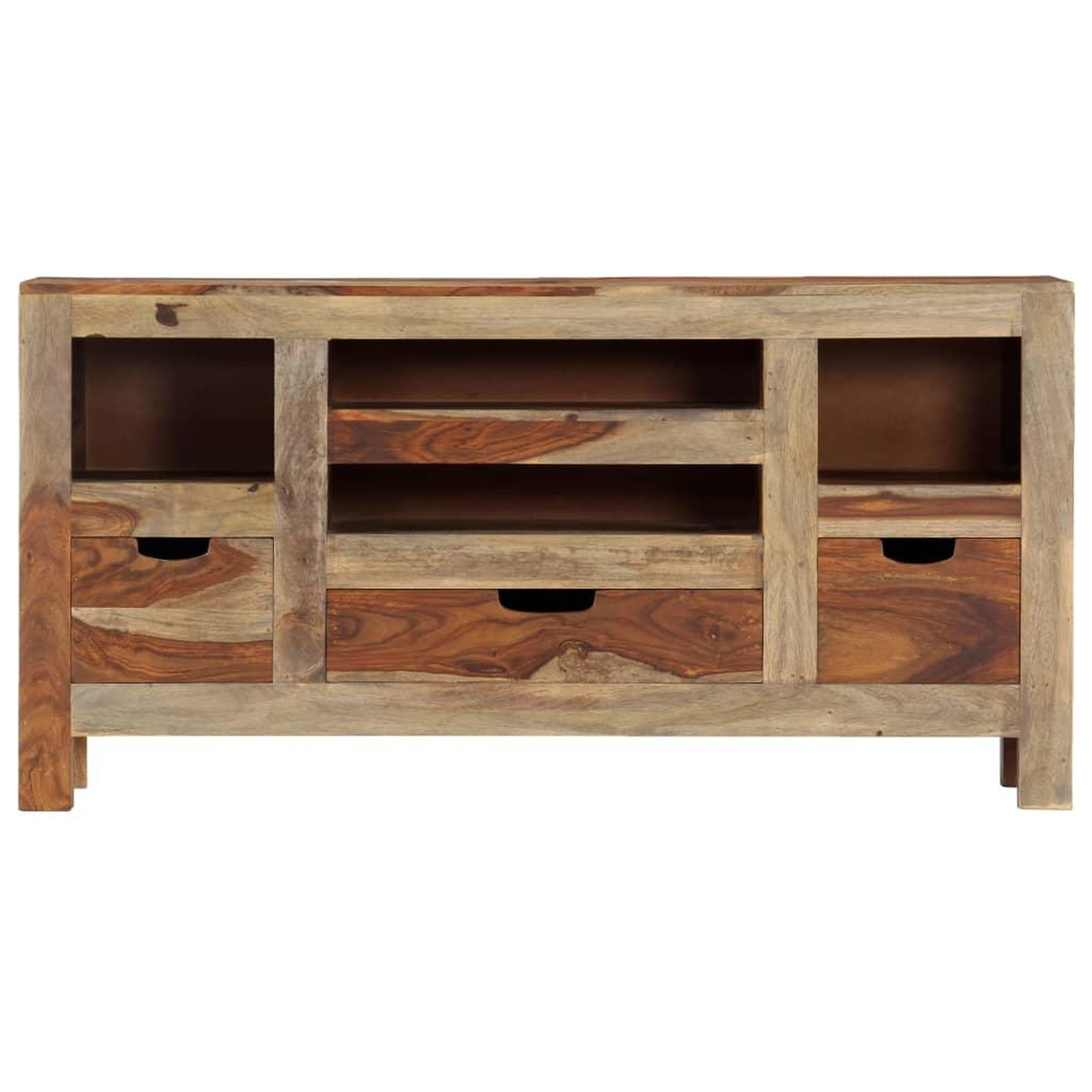Voir la diapositive 2 : VIDAXL Buffet gris 100x30x50 cm bois massif