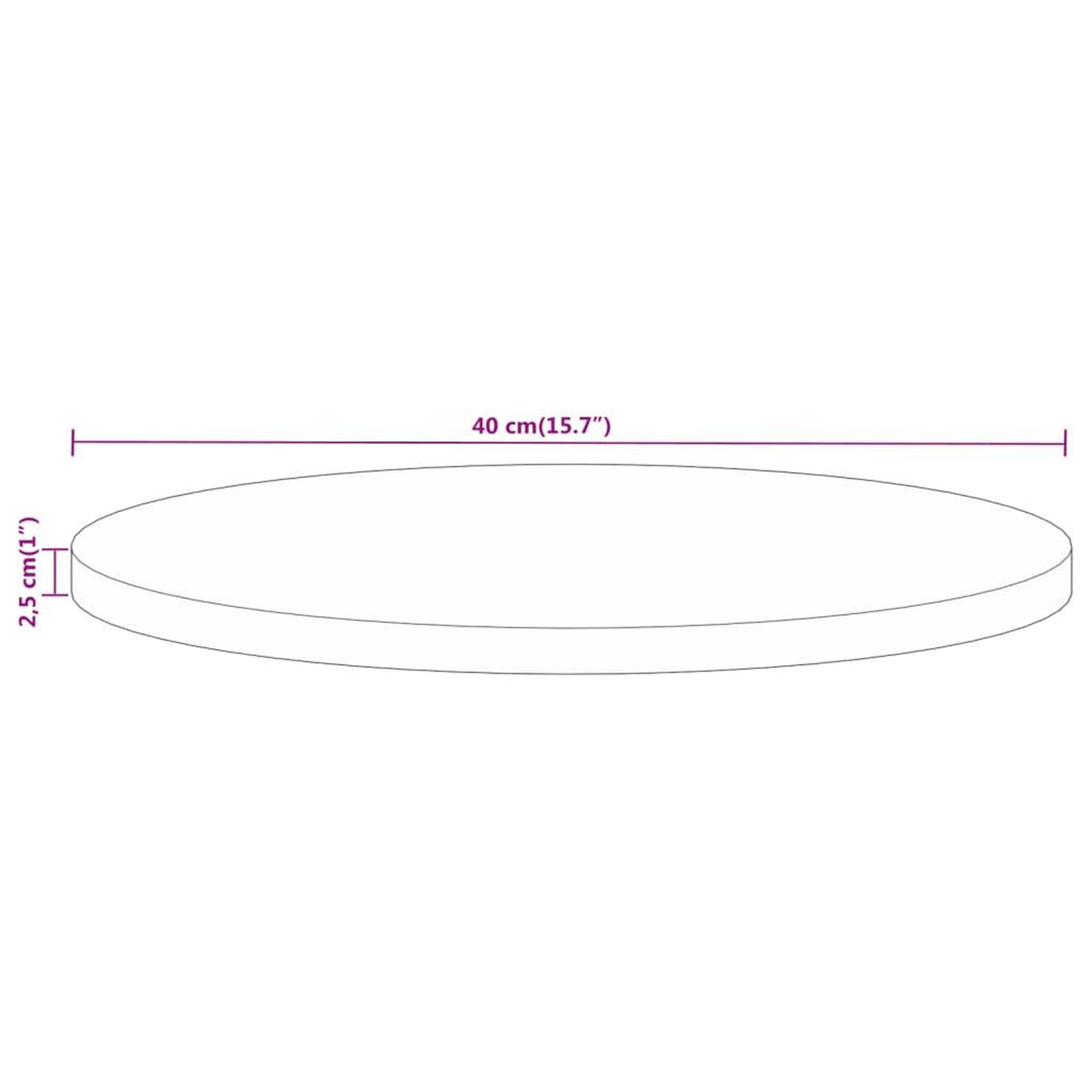 Voir la diapositive 6 : VIDAXL Dessus de table Ø 40x2,5 cm rond bois massif de manguier brut