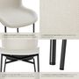 Voir la diapositive 4 : tectake Chaise rembourrée forme ergonomique avec dossier haut Tissu blanc cassé/noir Lot de 2