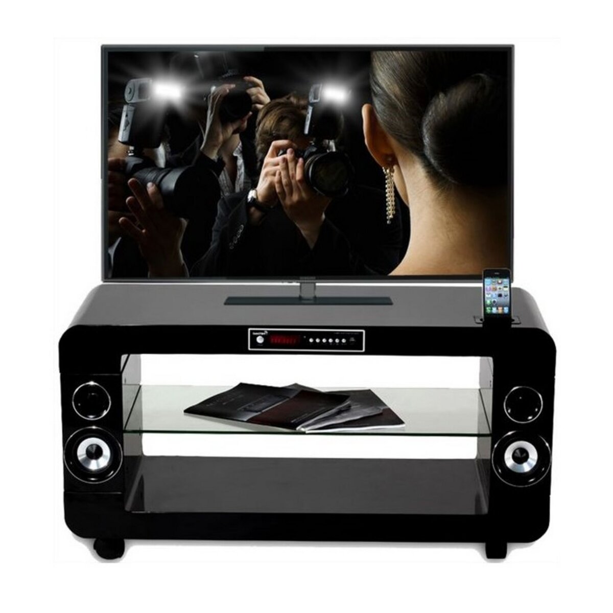 SOUNDVISION SV200B - Noir - Meuble TV amplifié