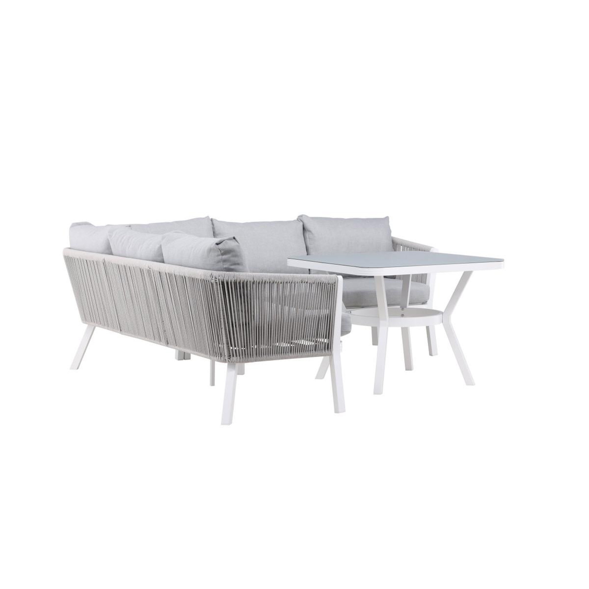 Voir la diapositive 4 : Paris Prix Salon d'angle de jardin  virya  206cm blanc & gris