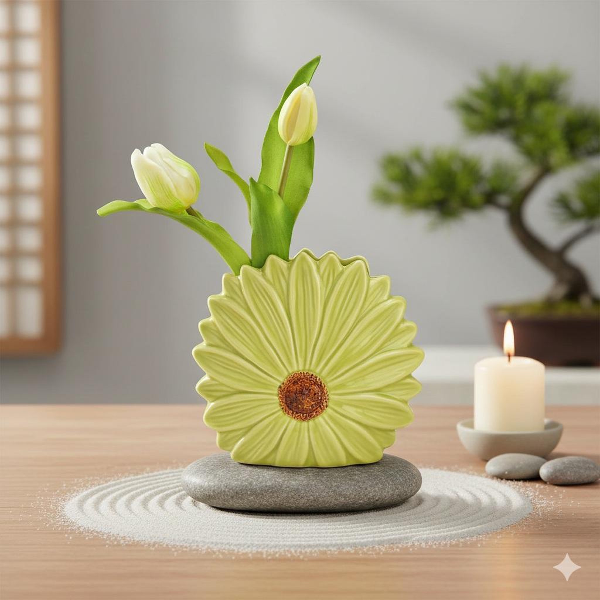 Voir la diapositive 3 : Eden Vase en forme de fleur design et moderne