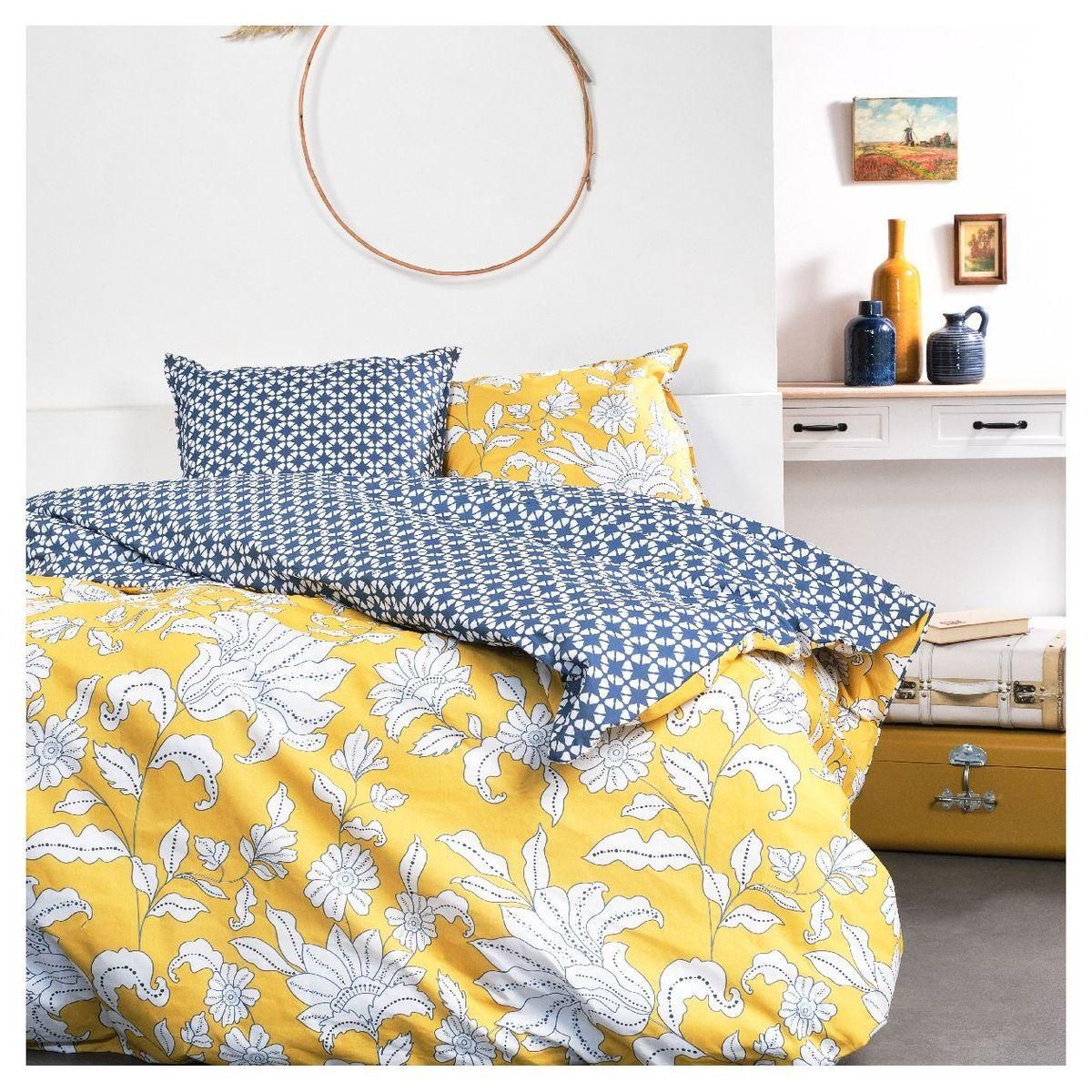 TODAY Parure housse de couette coton 57fils motif floral ZOE