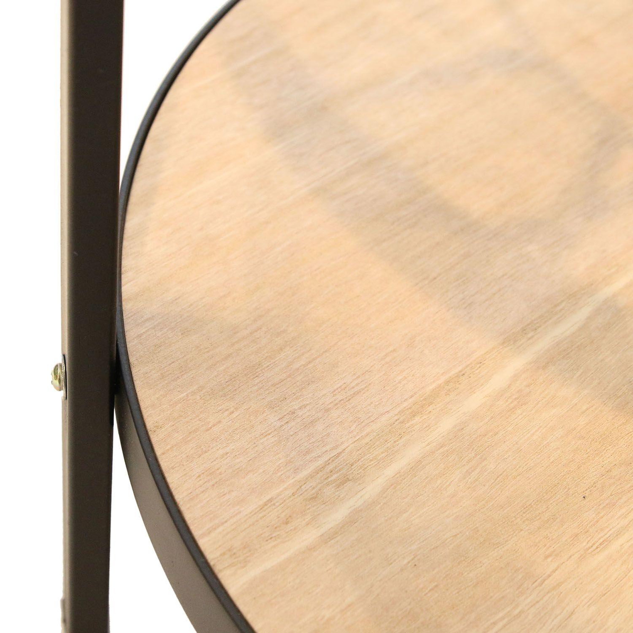 Voir la diapositive 4 : TOILINUX Table d'appoint en verre et mdf - diam.40,5cm - bois et noir