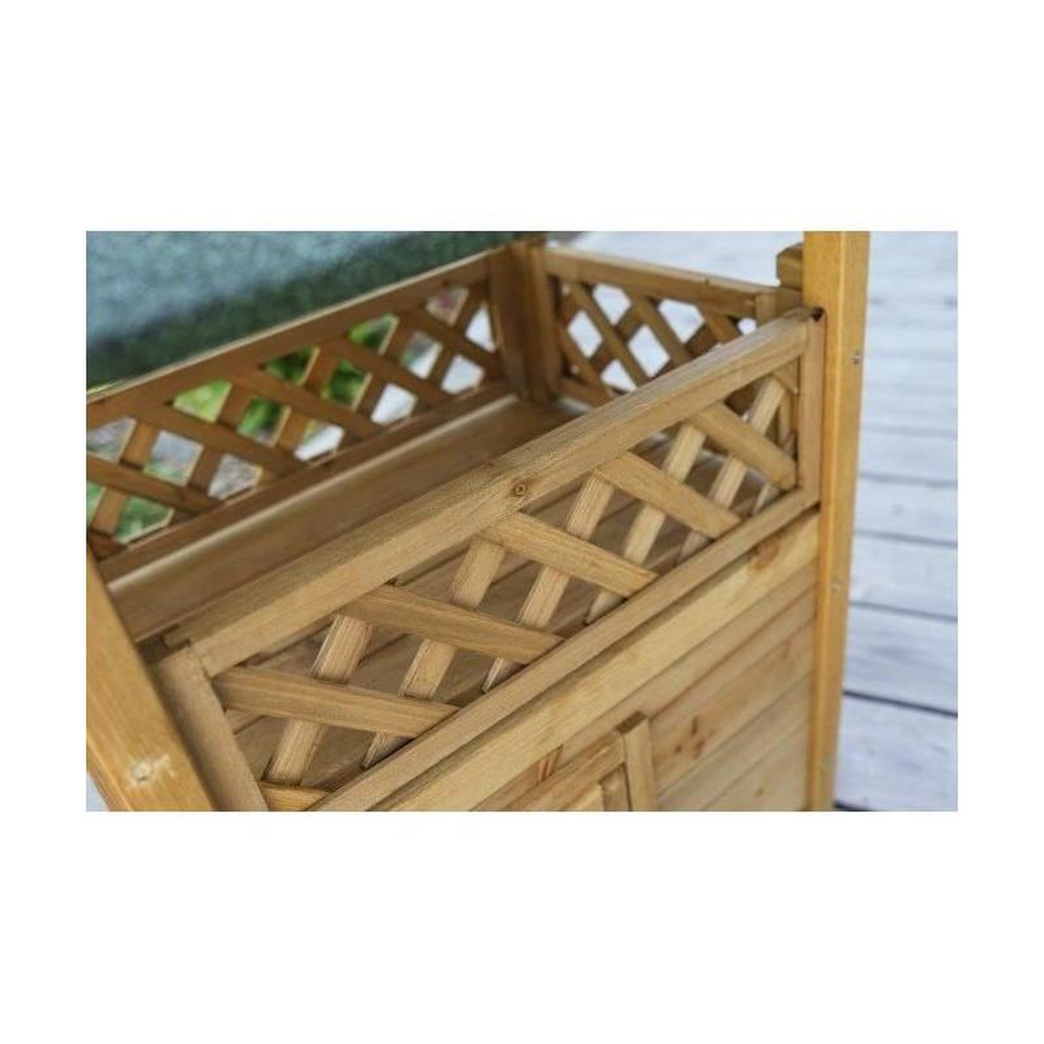 Voir la diapositive 5 : KERBL Maisonnette pour chat - KERBL - Lodge - Bois - Marron / Vert - 77 x 50 x 73 cm