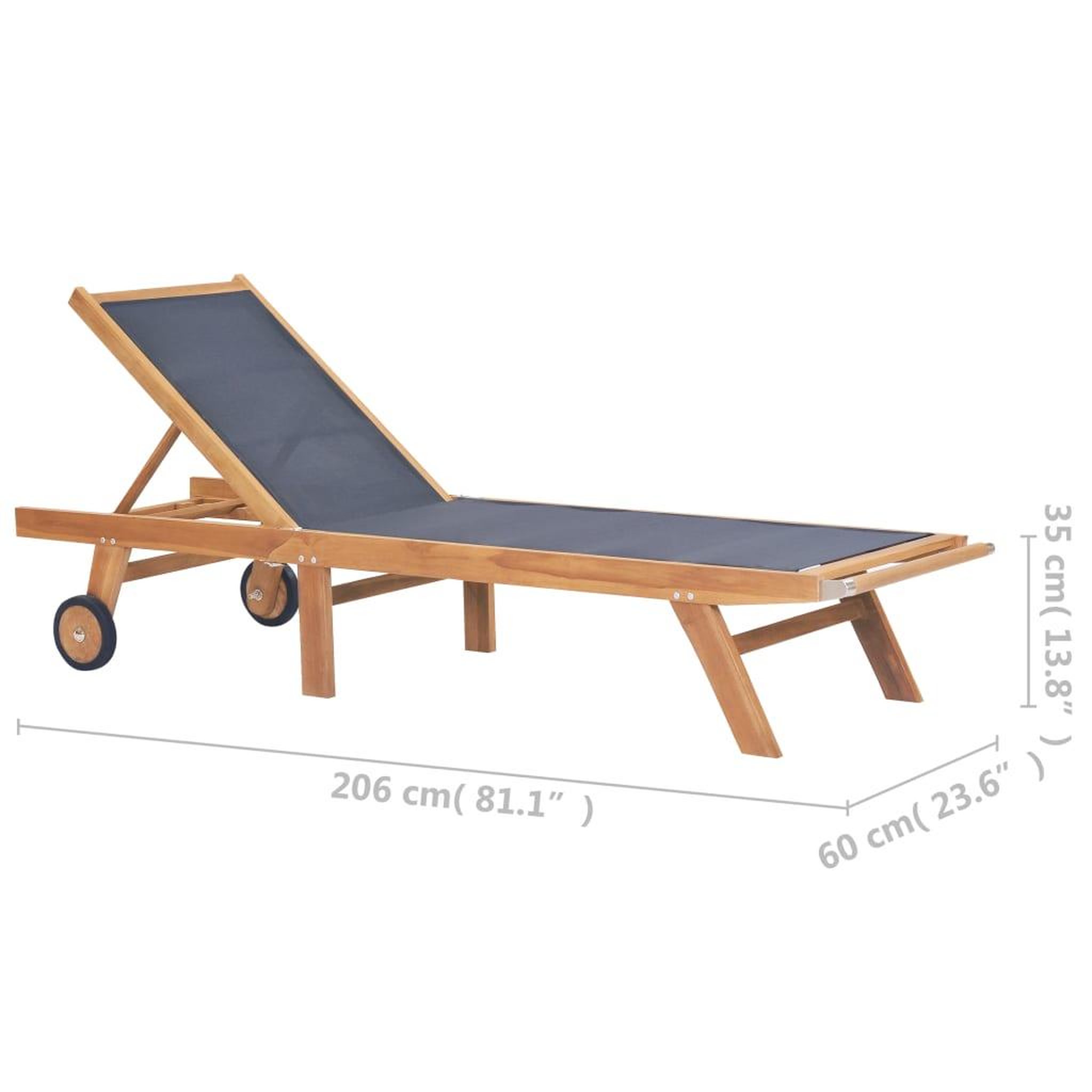 Voir la diapositive 6 : VIDAXL Chaises longues pliables et roulettes lot de 2 teck textilene