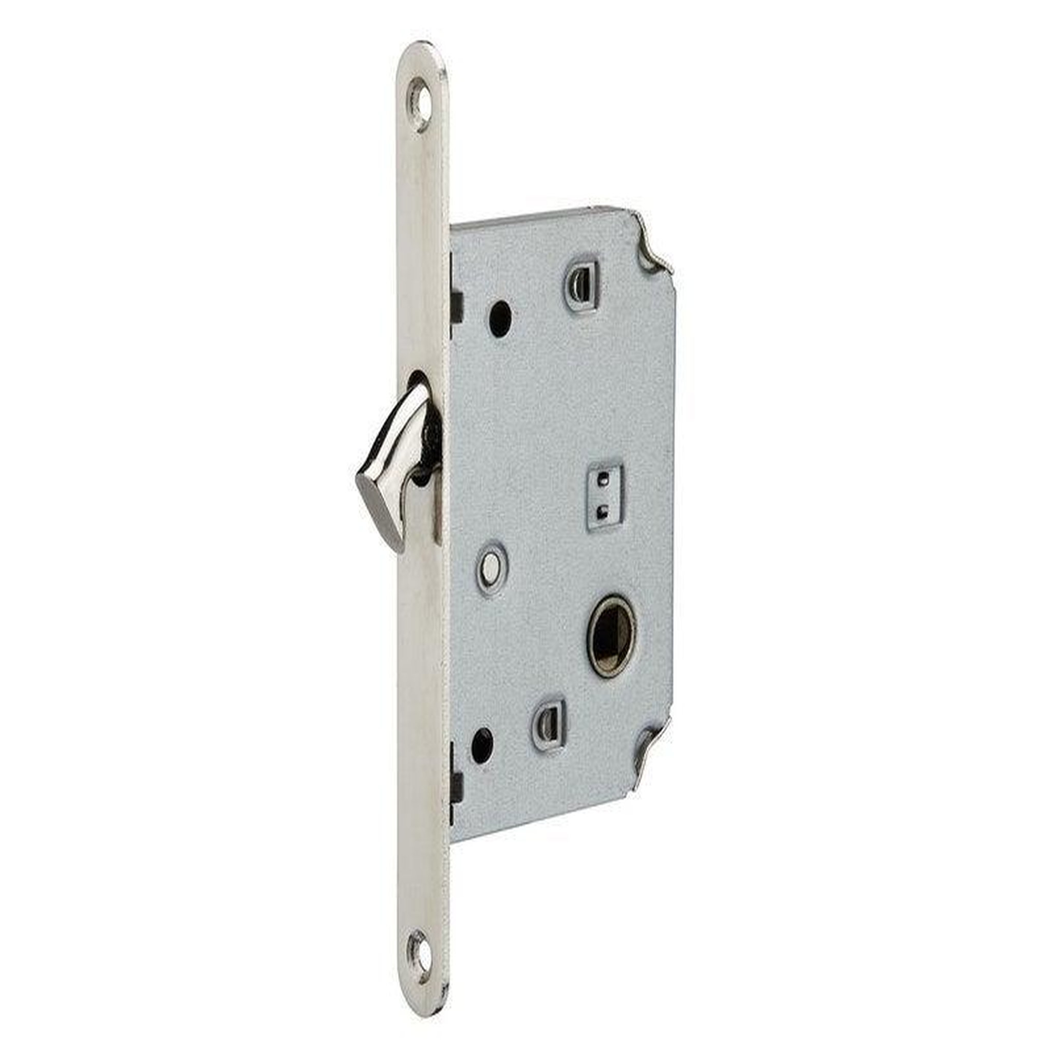 CENTRALE BRICO Boitier Pour Serrure Coulissante Rectangle Acier Chromé, Gris