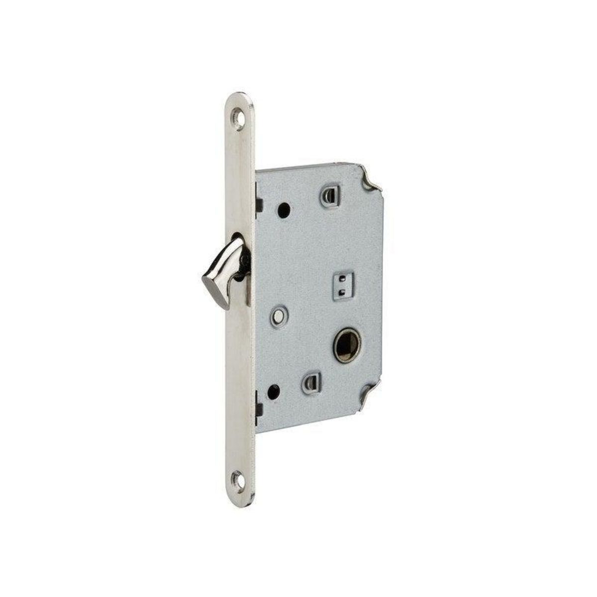 CENTRALE BRICO Boitier Pour Serrure Coulissante Rectangle Acier Chromé, Gris