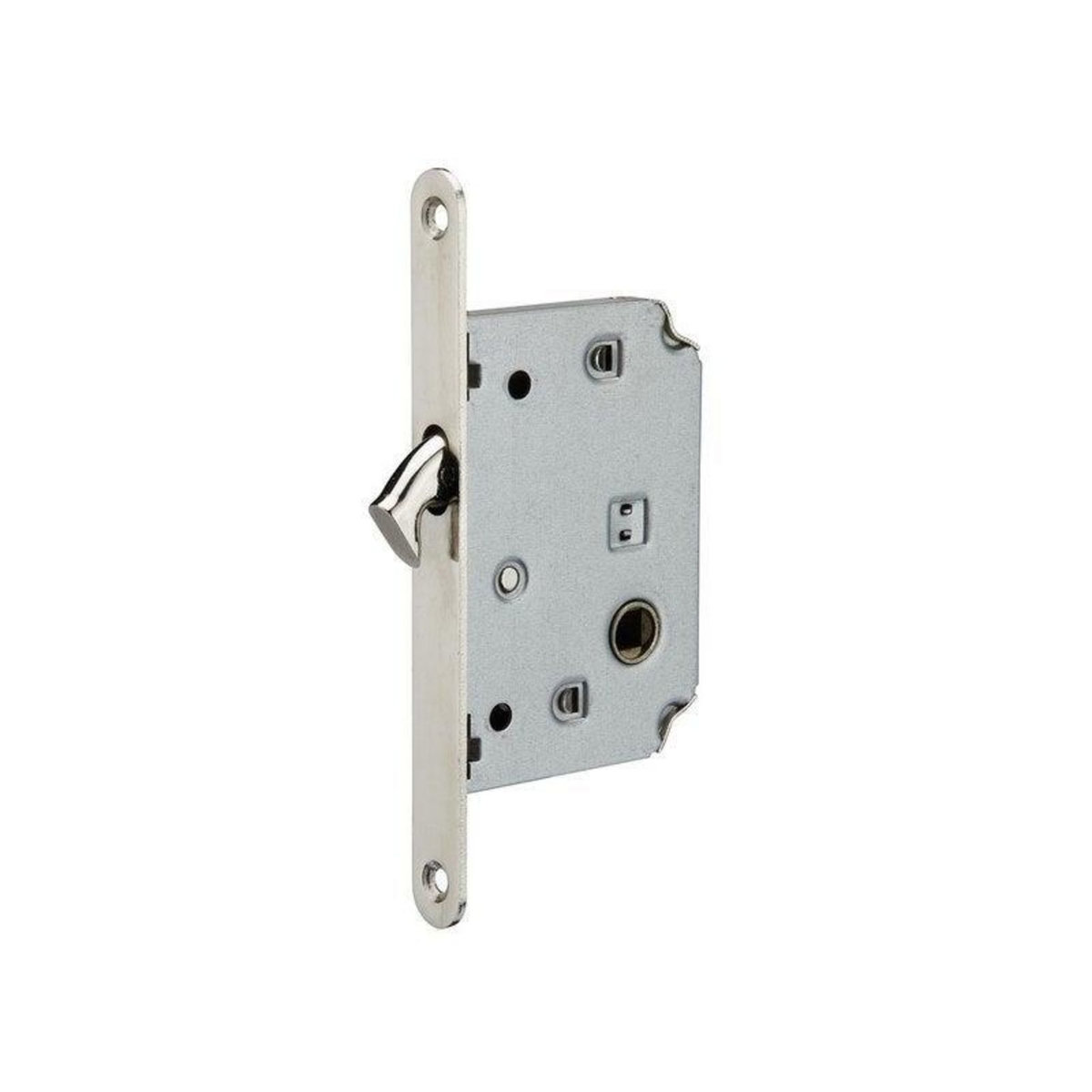 CENTRALE BRICO Boitier Pour Serrure Coulissante Rectangle Acier Chromé, Gris