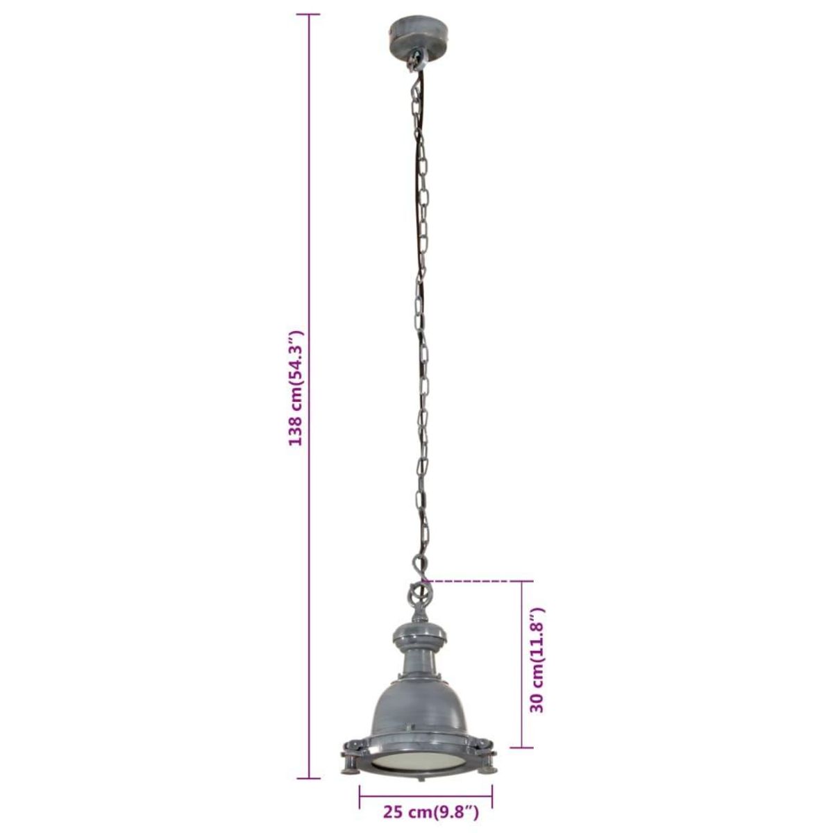 VIDAXL Lampe suspendue 25x25x138 cm aluminium