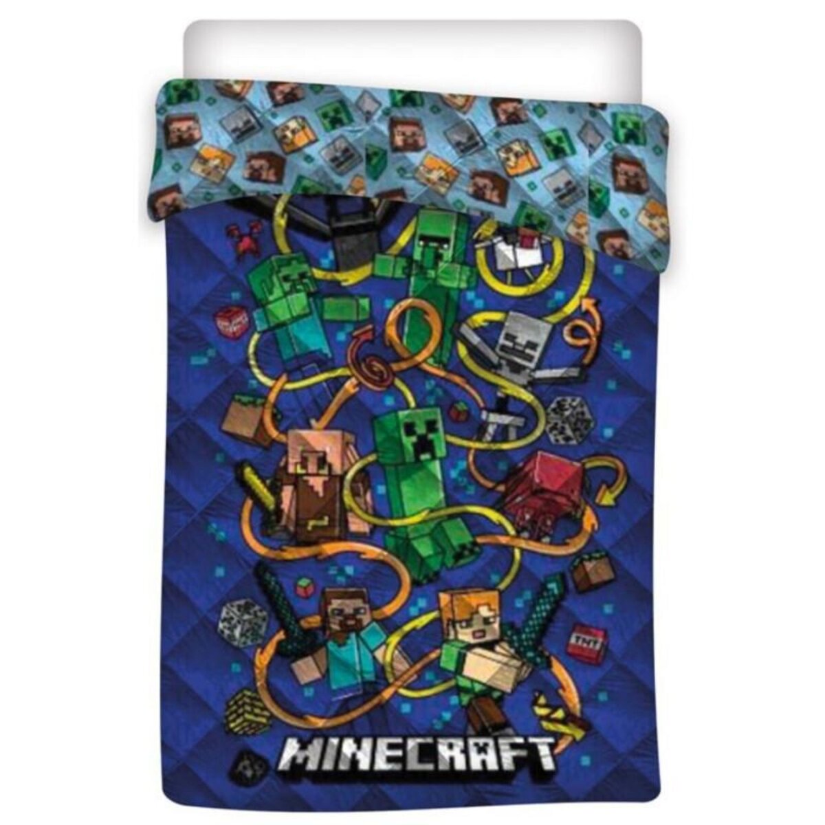 MINECRAFT Minecraft - Couette imprimée Enfant Réversible - Couverture 140x200 cm