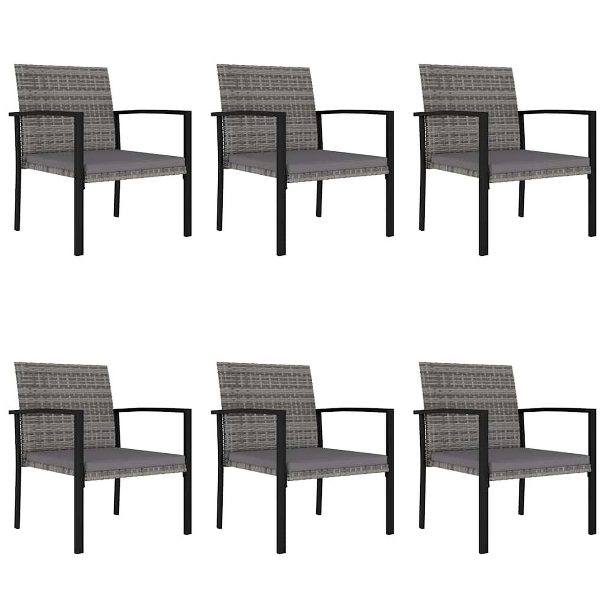 Voir la diapositive 6 : VIDAXL Ensemble a manger de jardin 7 pcs Resine tressee Gris