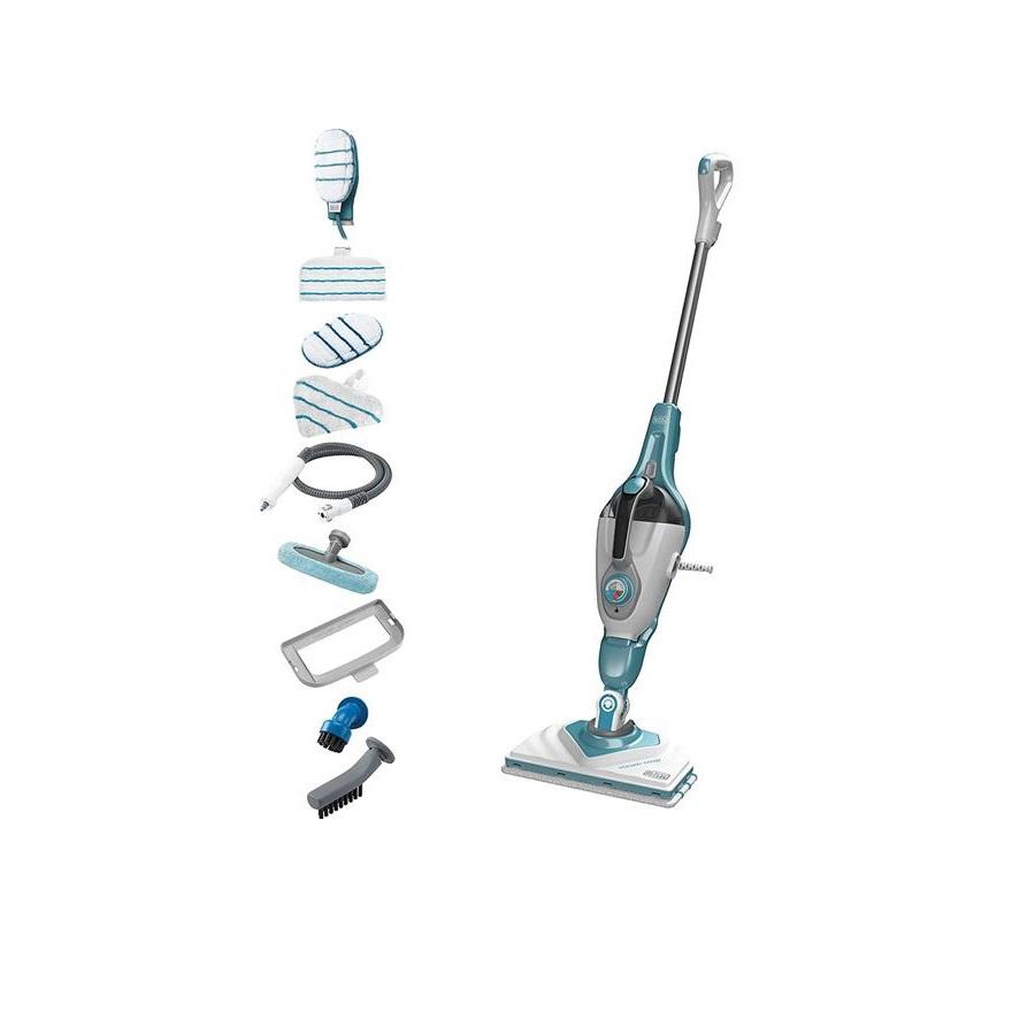 Voir la diapositive 4 : Black et Decker Nettoyeur balai vapeur 1600w bleu - BHSM166DSMQS